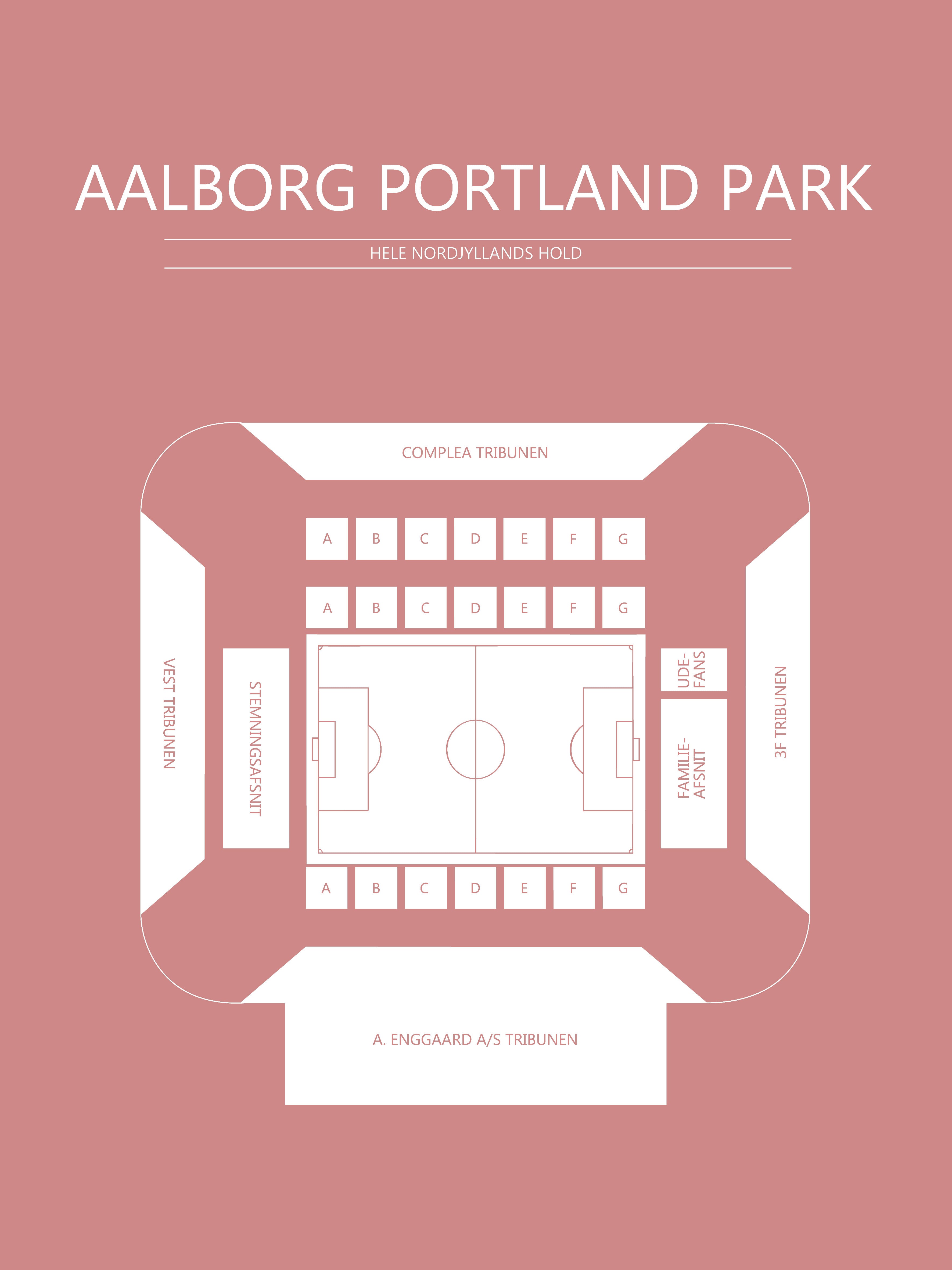 Fodbold plakat Aalborg Portland Park Blush