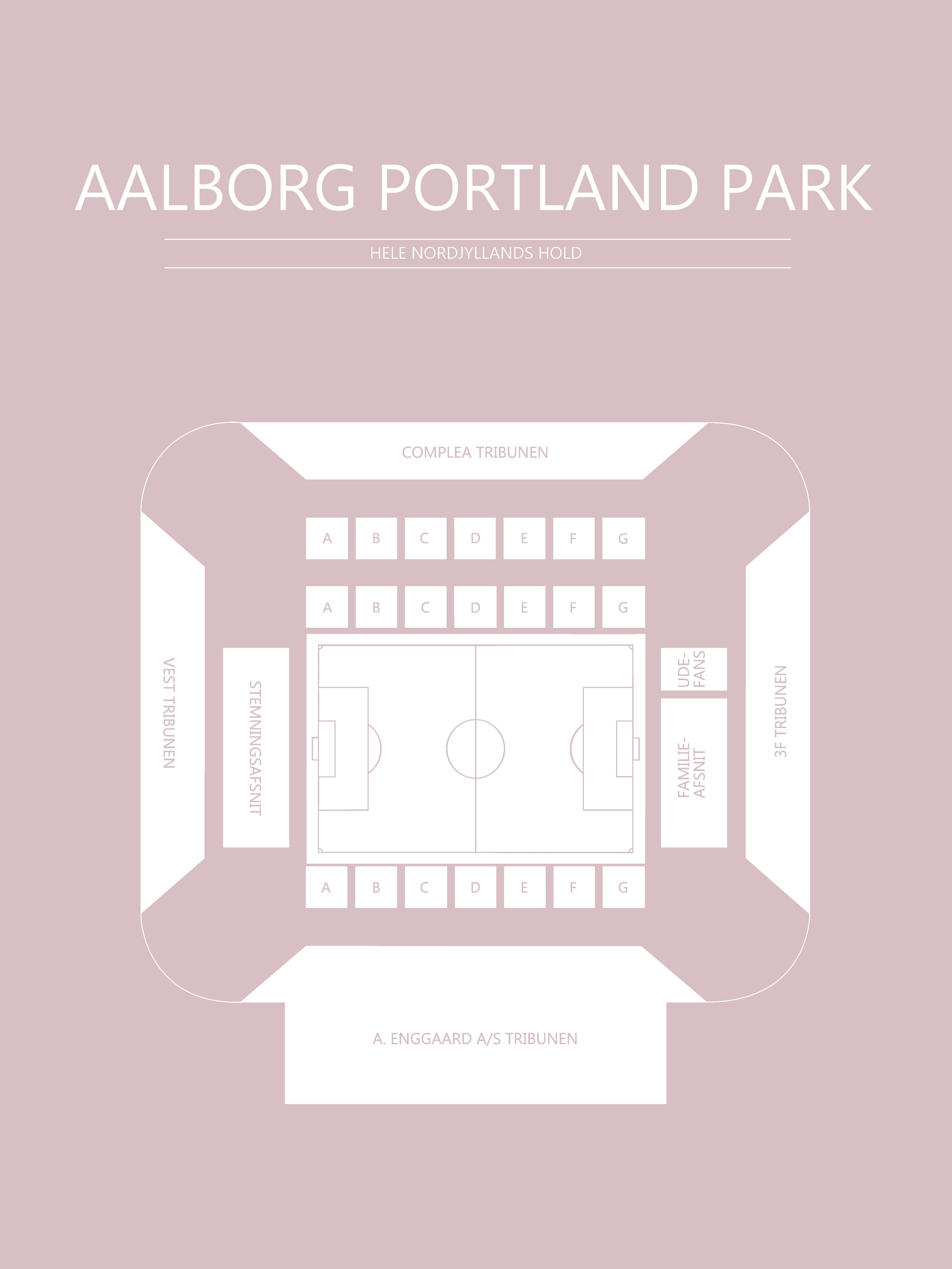 Fodbold plakat Aalborg Portland Park Lyserød