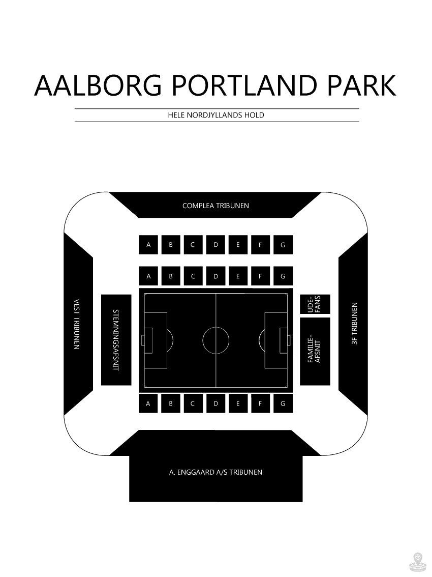 Fodbold plakat Aalborg Portland Park Hvid