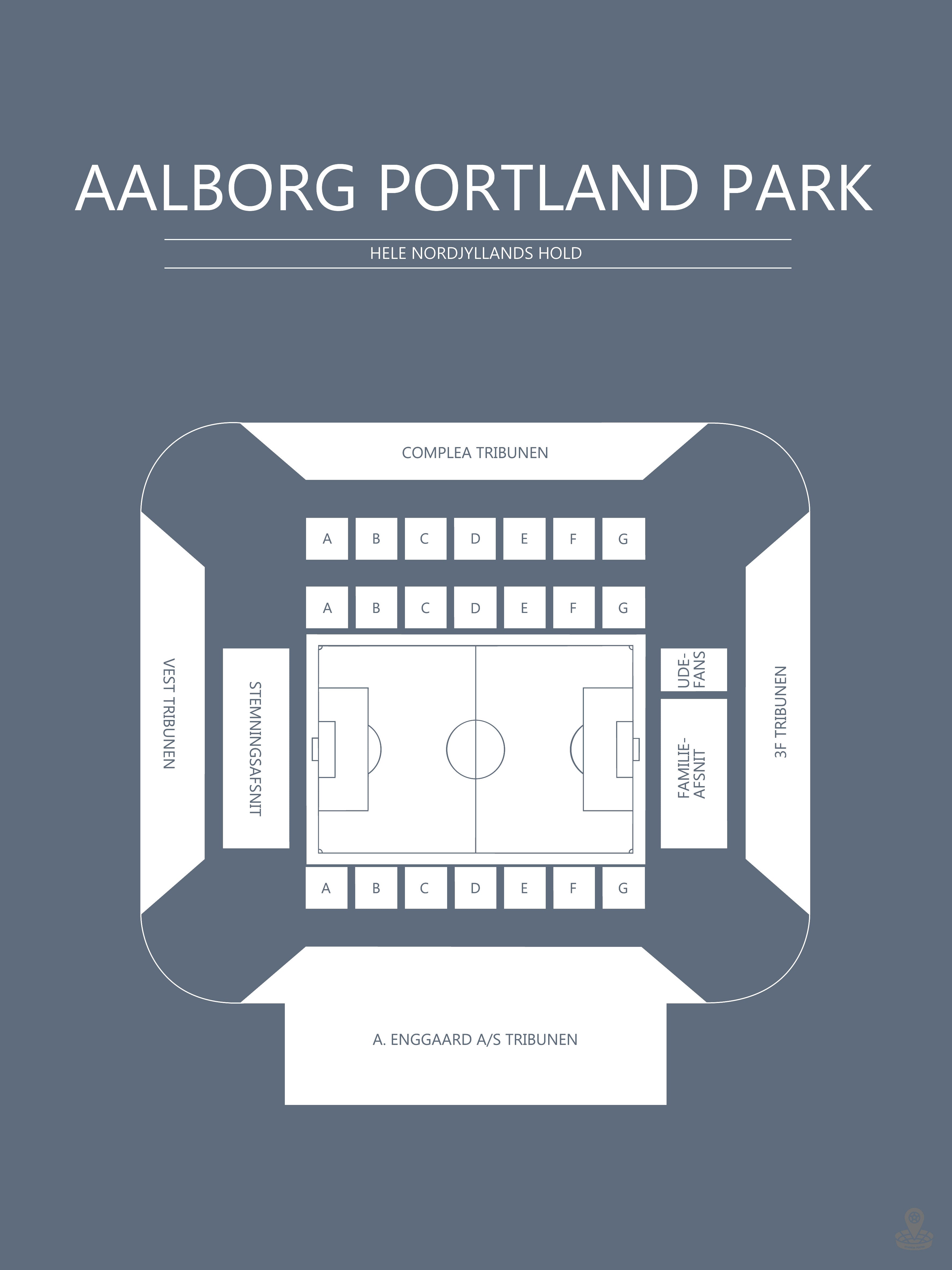 Fodbold plakat Aalborg Portland Park Gråblå