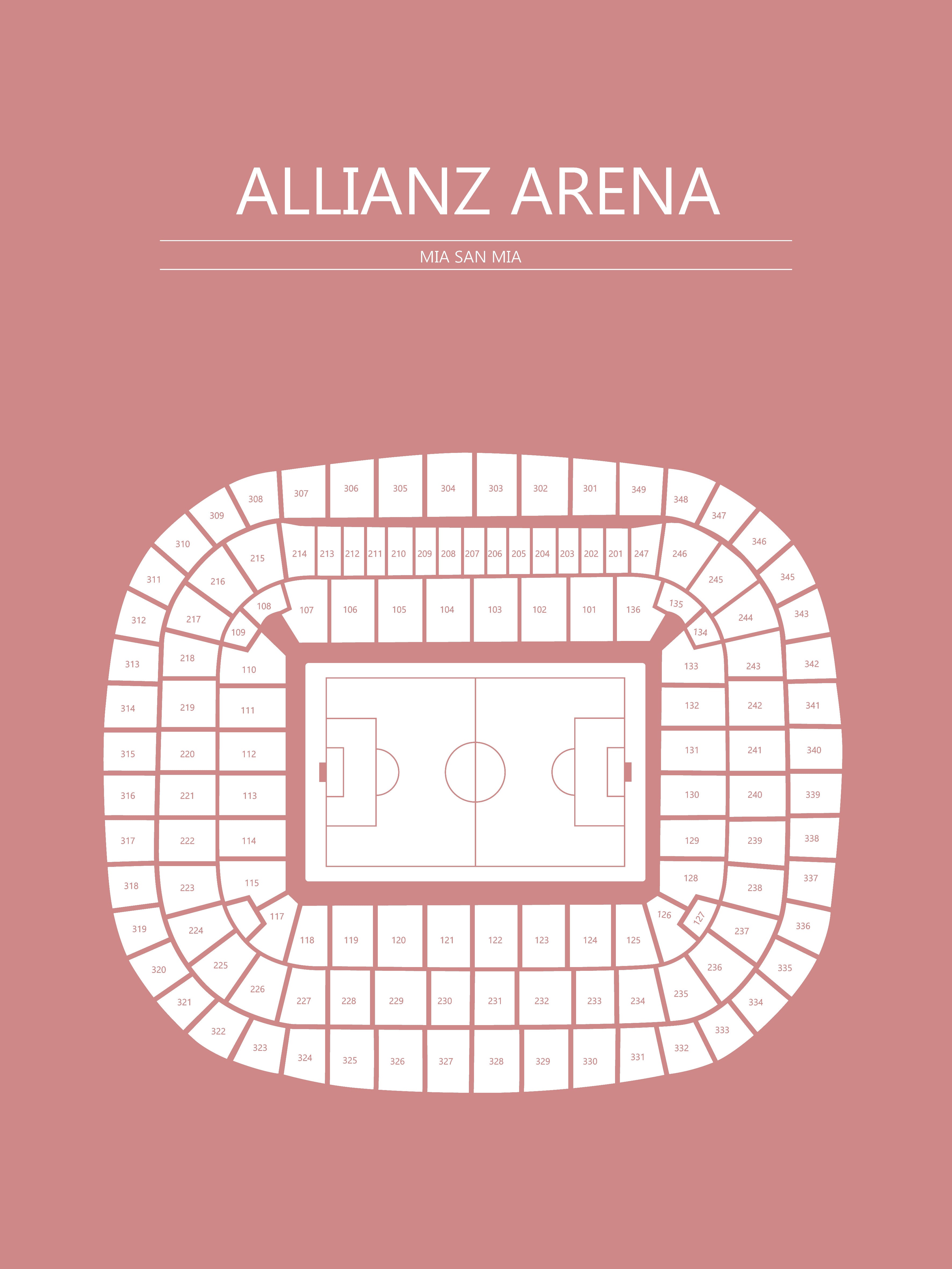 Fodbold plakat Bayern München Allianz Arena  Blush