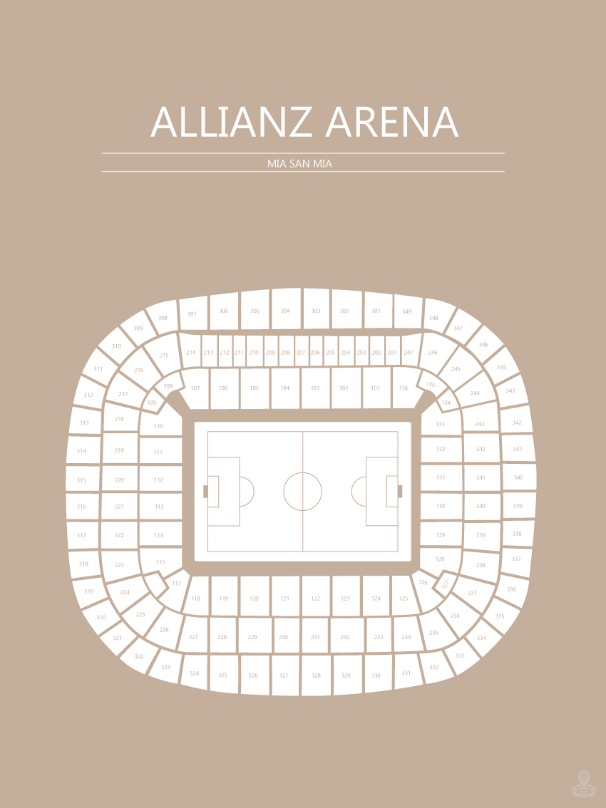 Fodbold plakat Bayern München Allianz Arena Sand