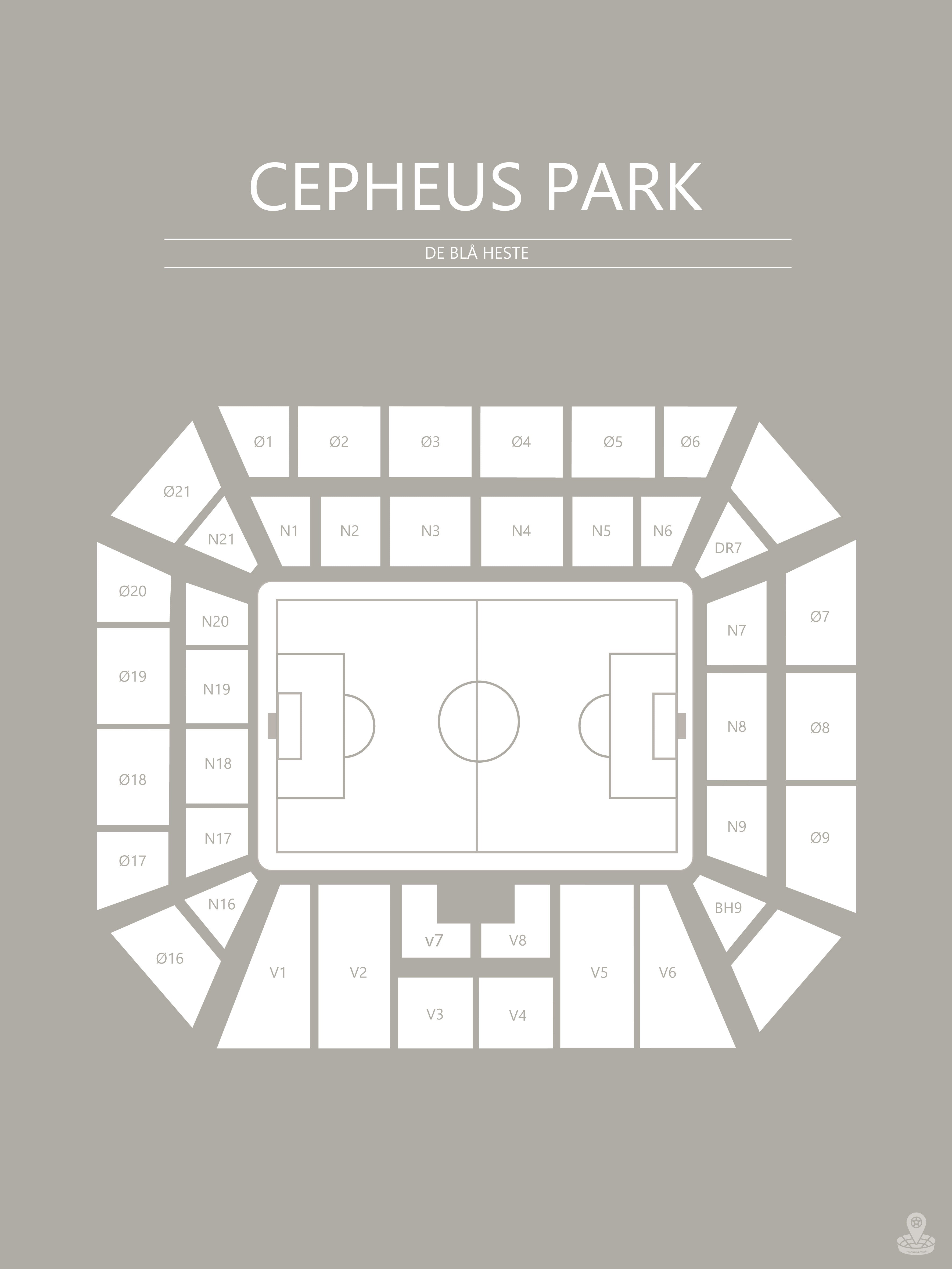 Fodbold plakat Randers Cepheus Park Grå