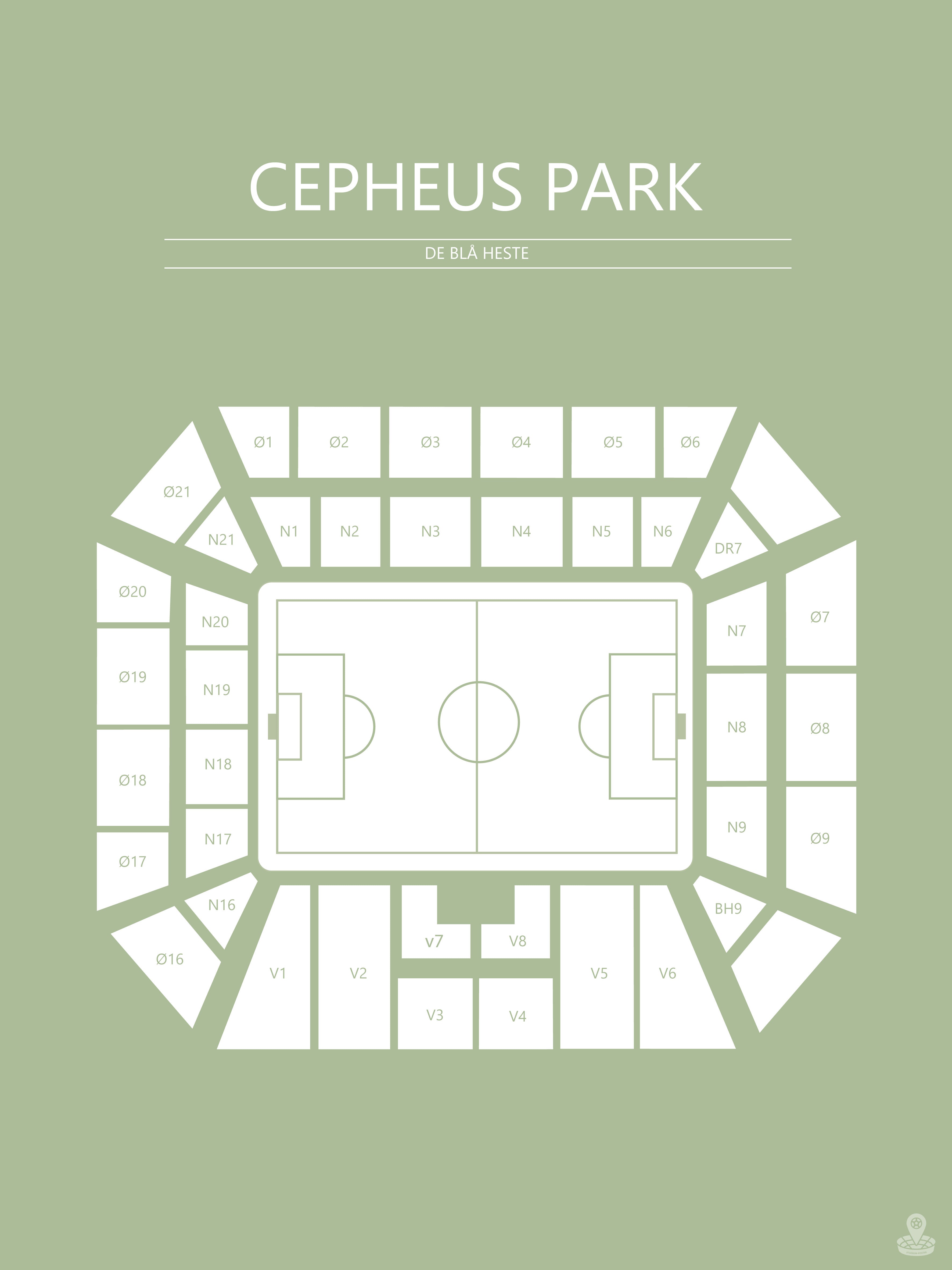 Fodbold plakat Randers Cepheus Park Lysegrøn