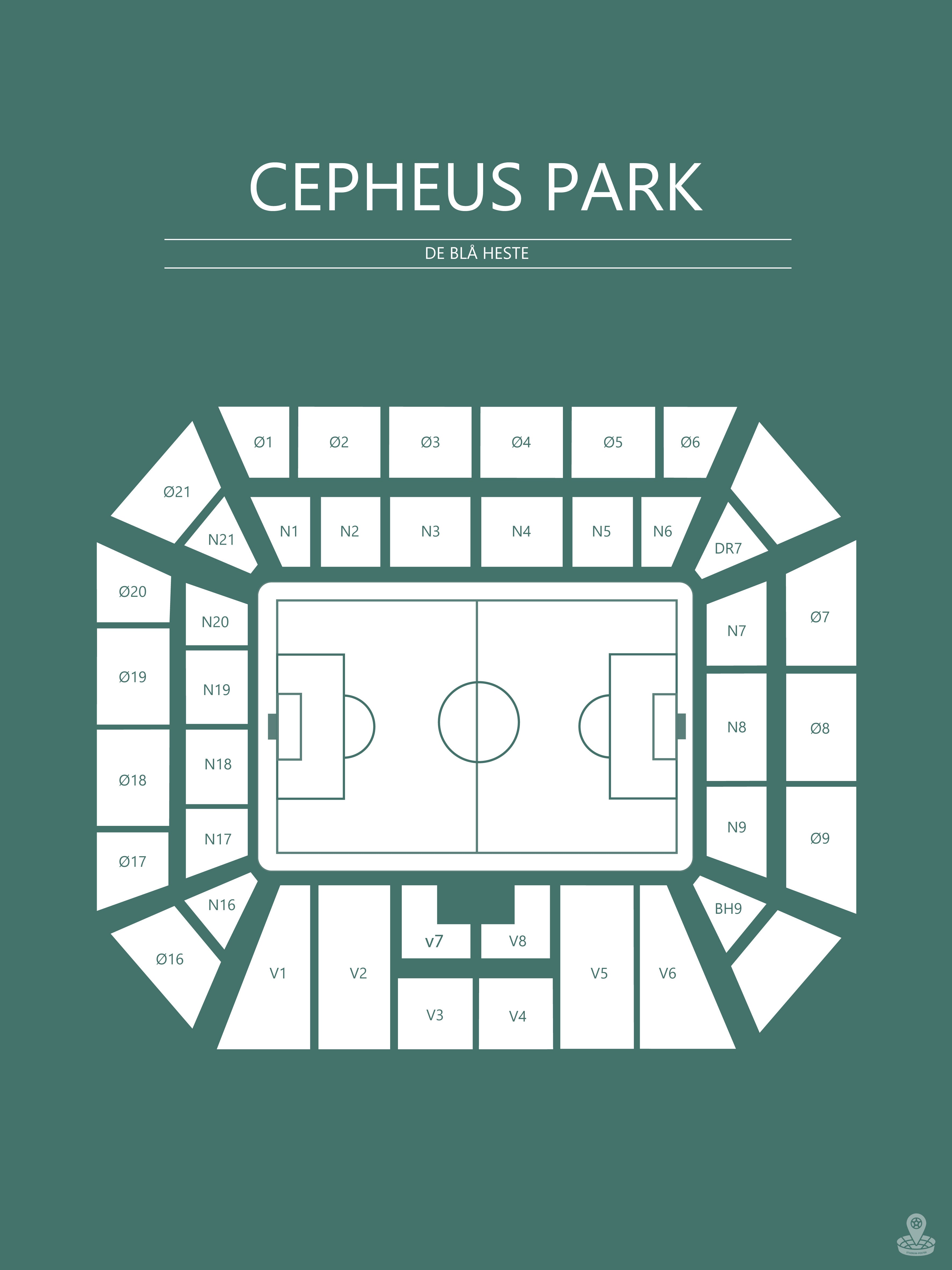 Fodbold plakat Randers Cepheus Park Mørkegrøn