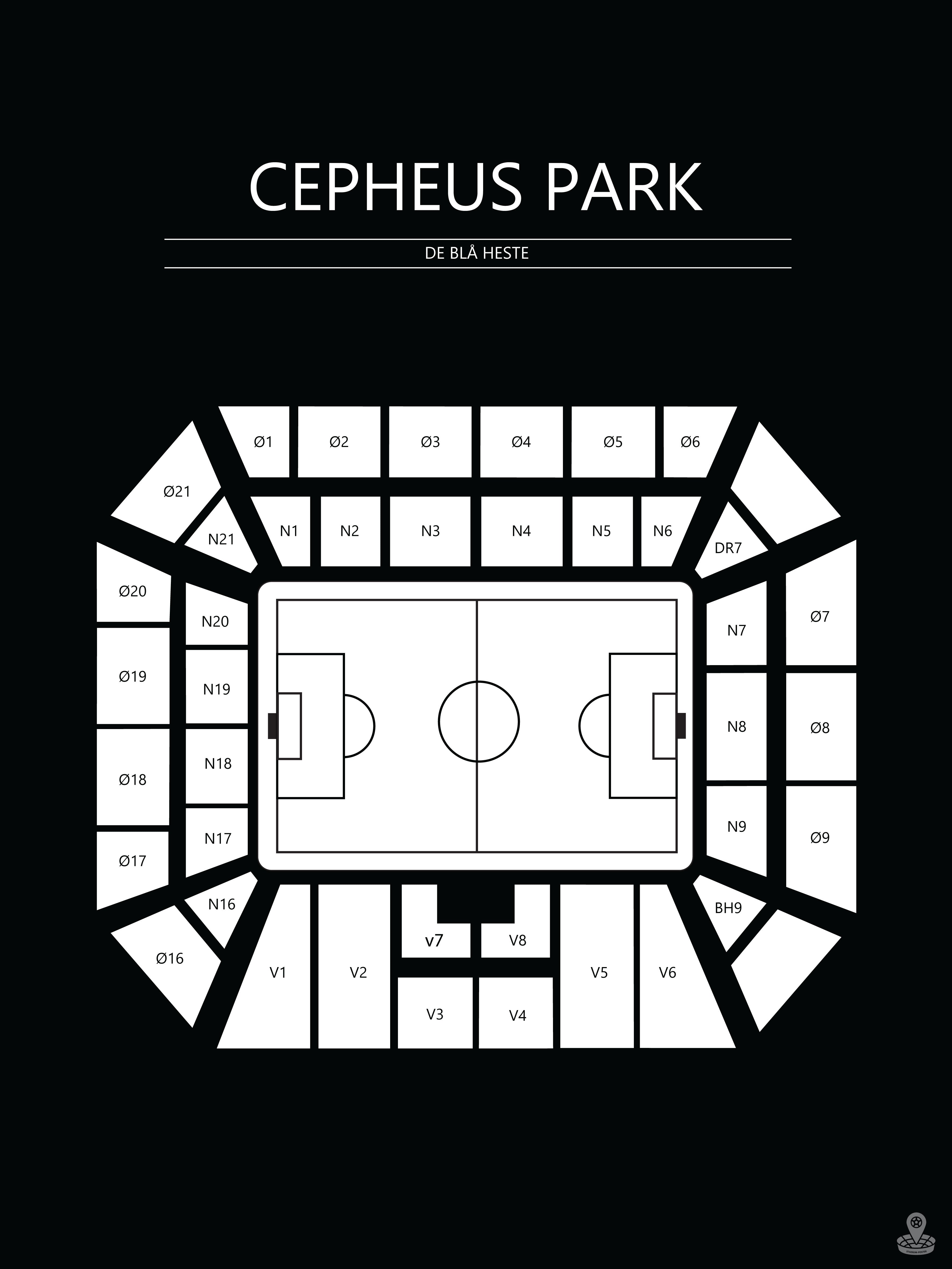 Fodbold plakat Randers Cepheus Park Sort