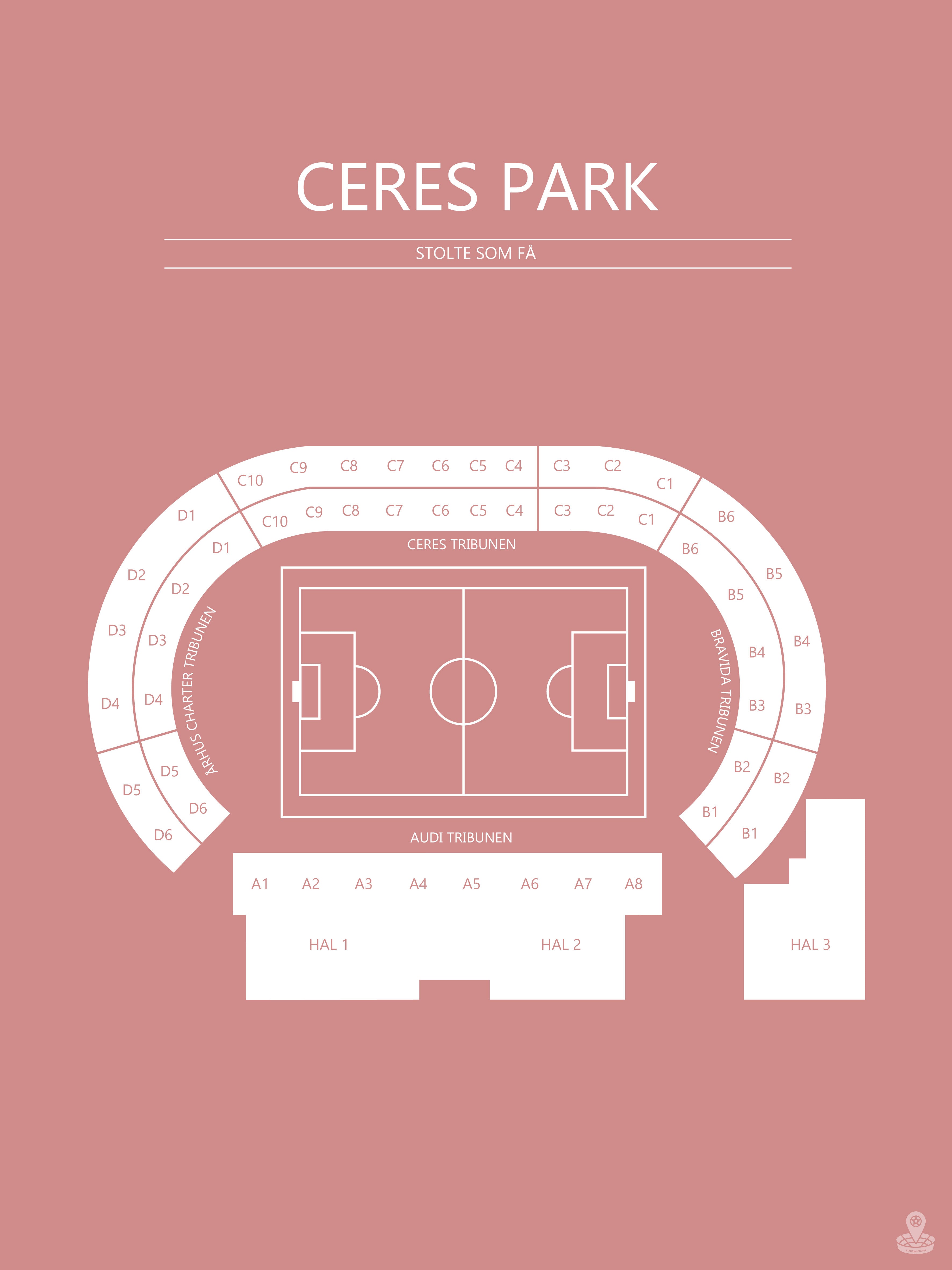 Fodbold plakat AGF Ceres Park Blush