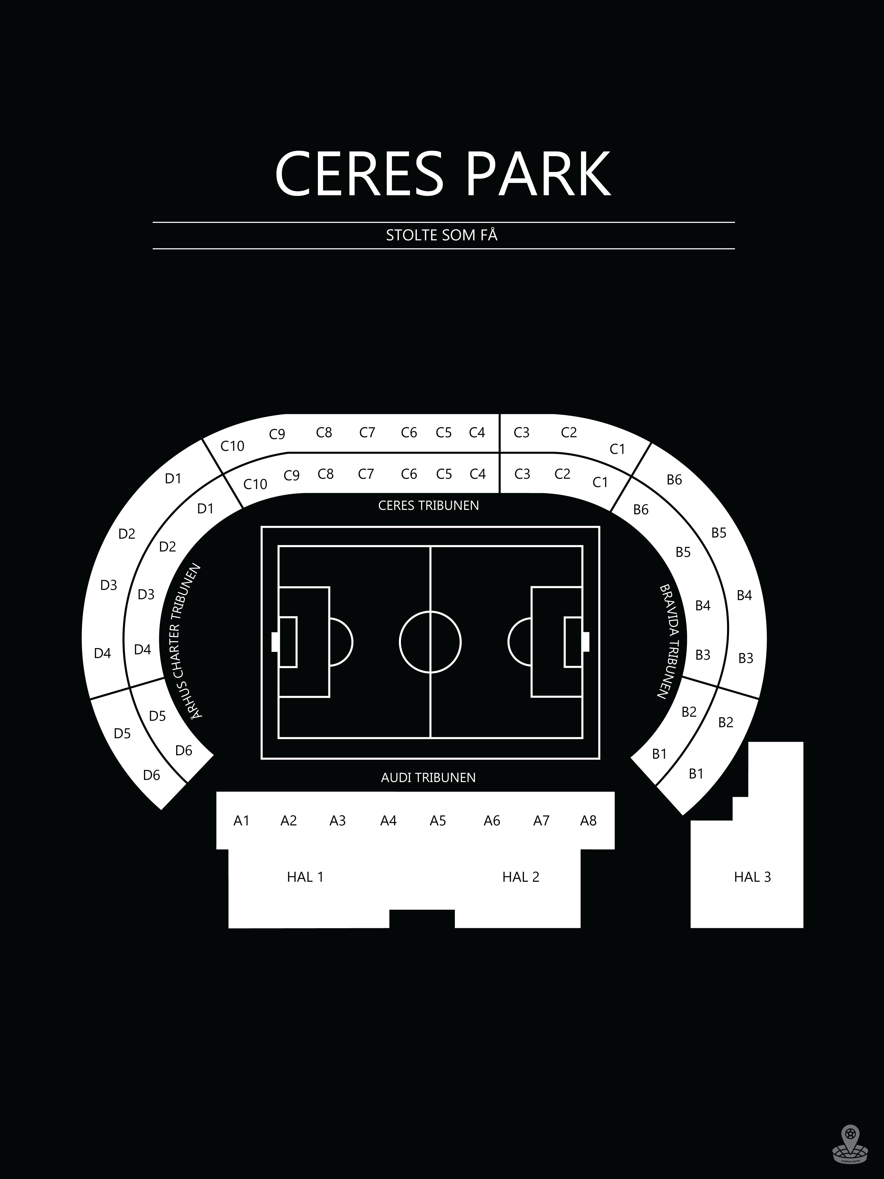 Fodbold plakat AGF Ceres Park Sort