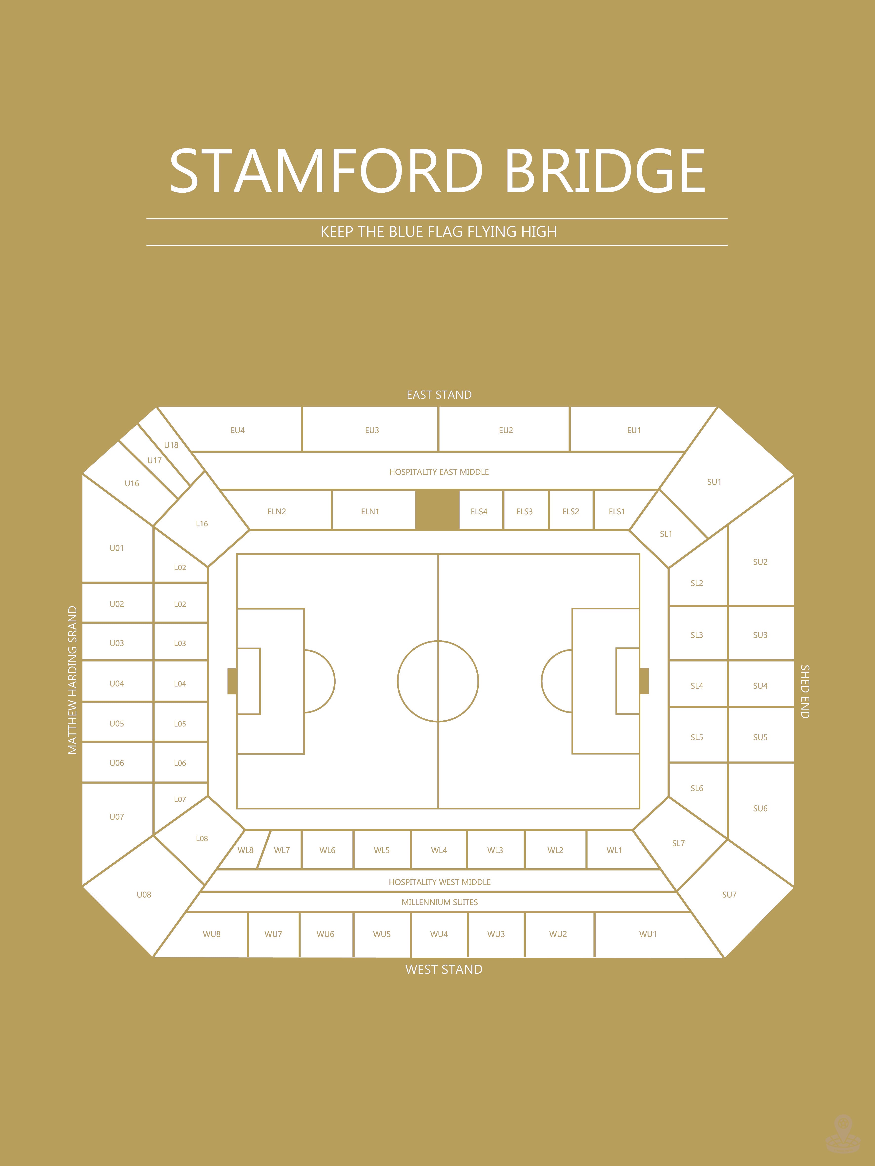 Fodbold plakat Chelsea Stamford Bridge karry