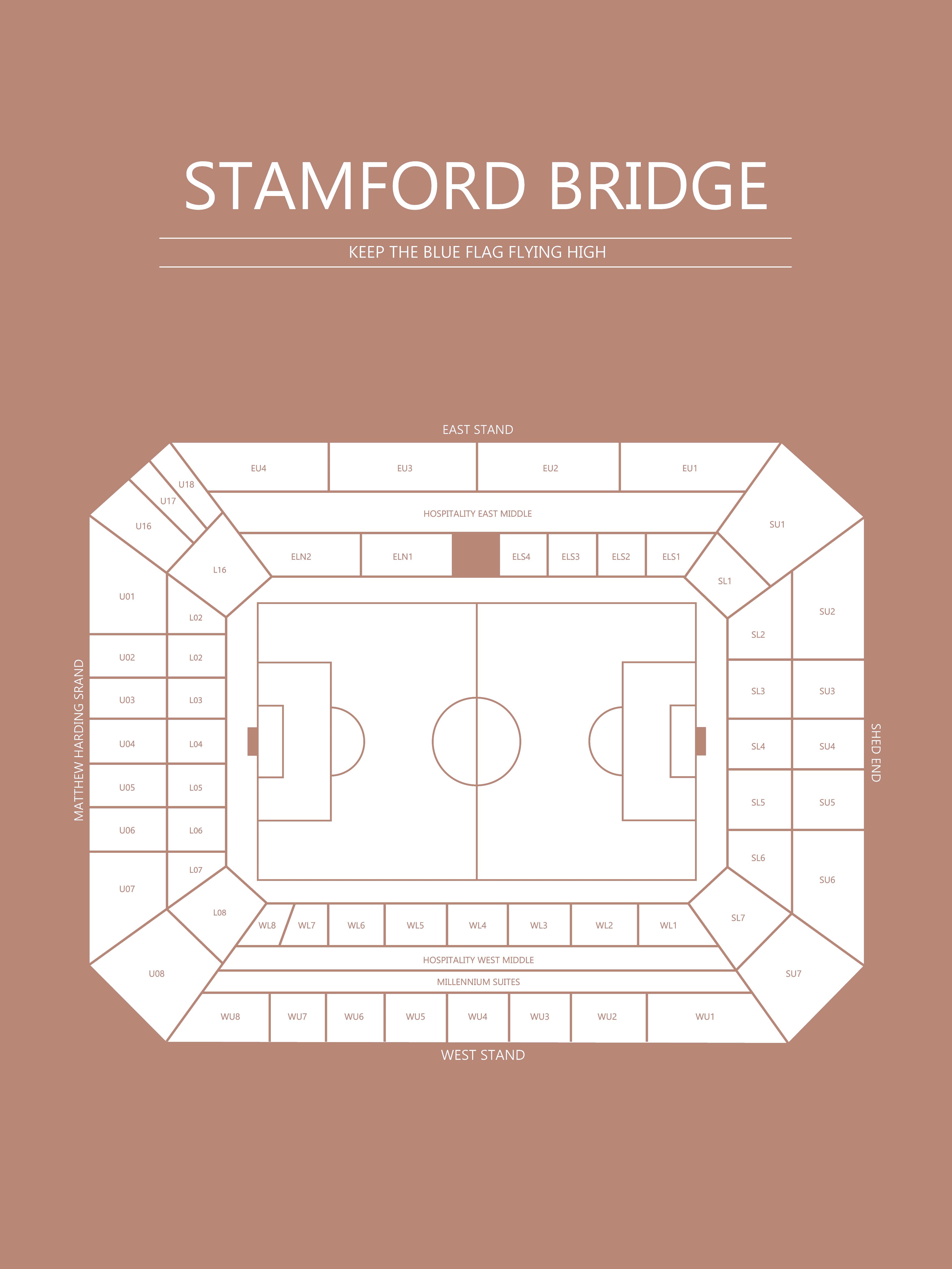 Fodbold plakat Chelsea Stamford Bridge sahara