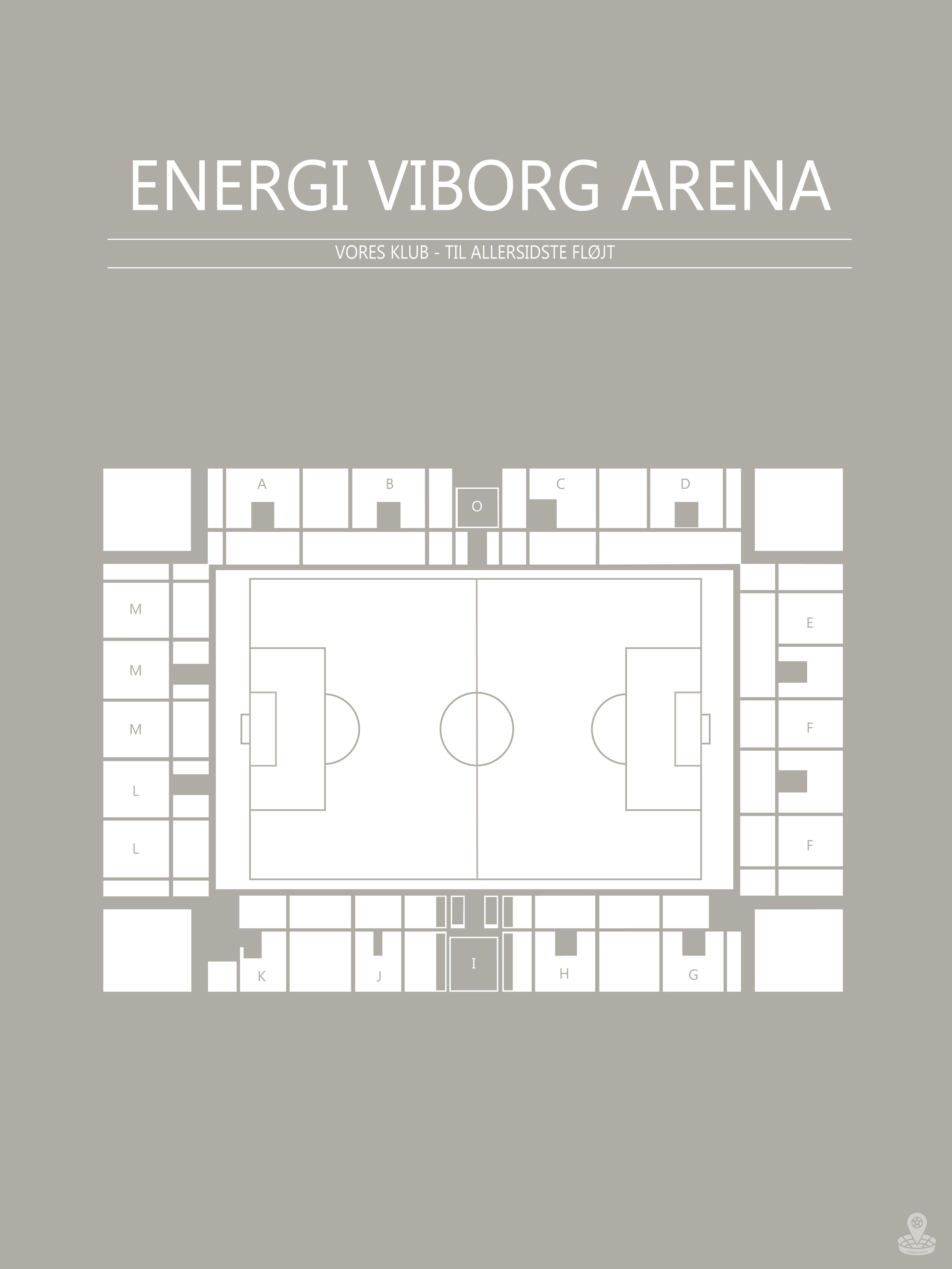 Fodbold plakat Viborg Energi arena Grå