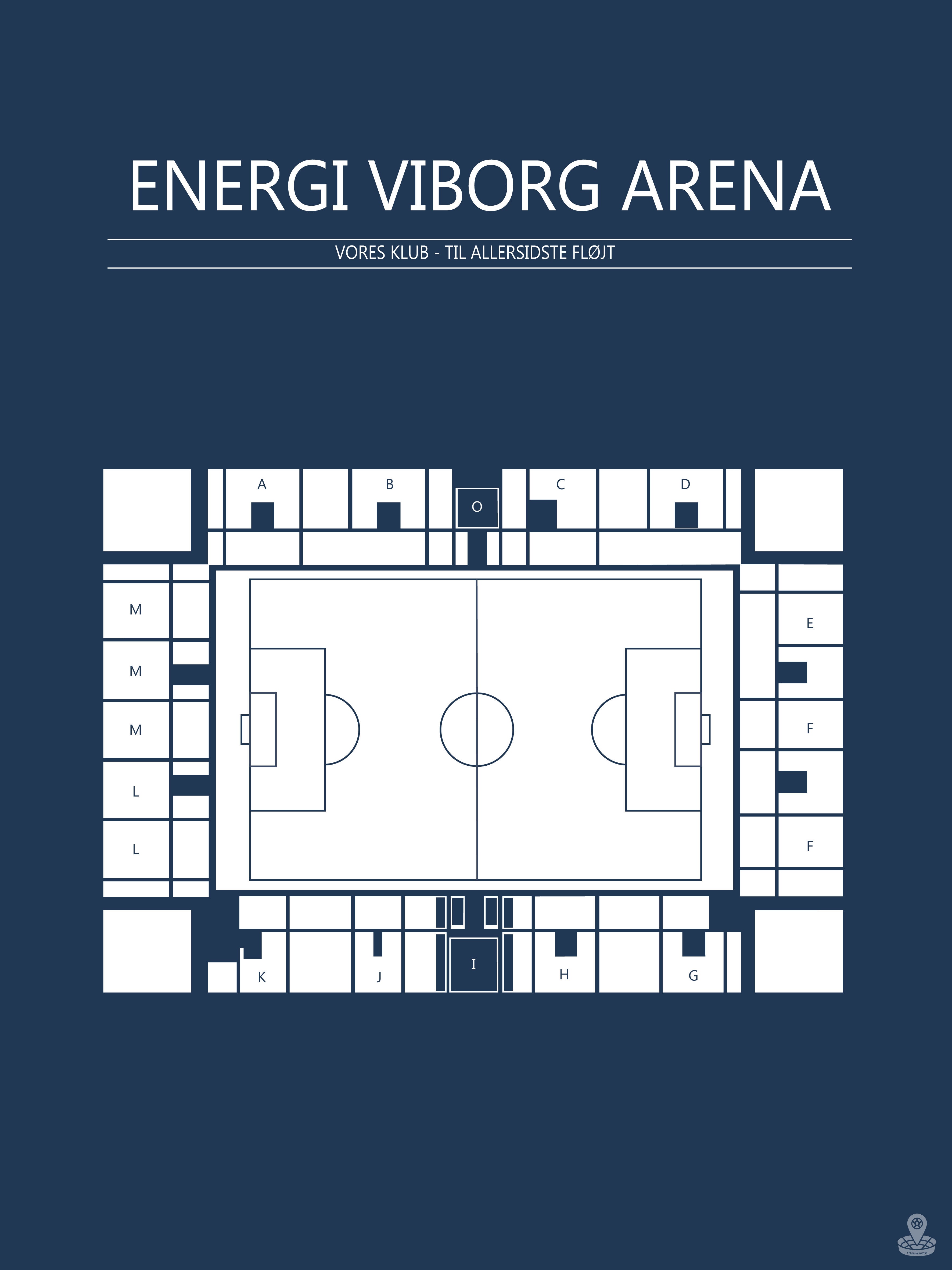 Fodbold plakat Viborg Energi arena Mørkeblå