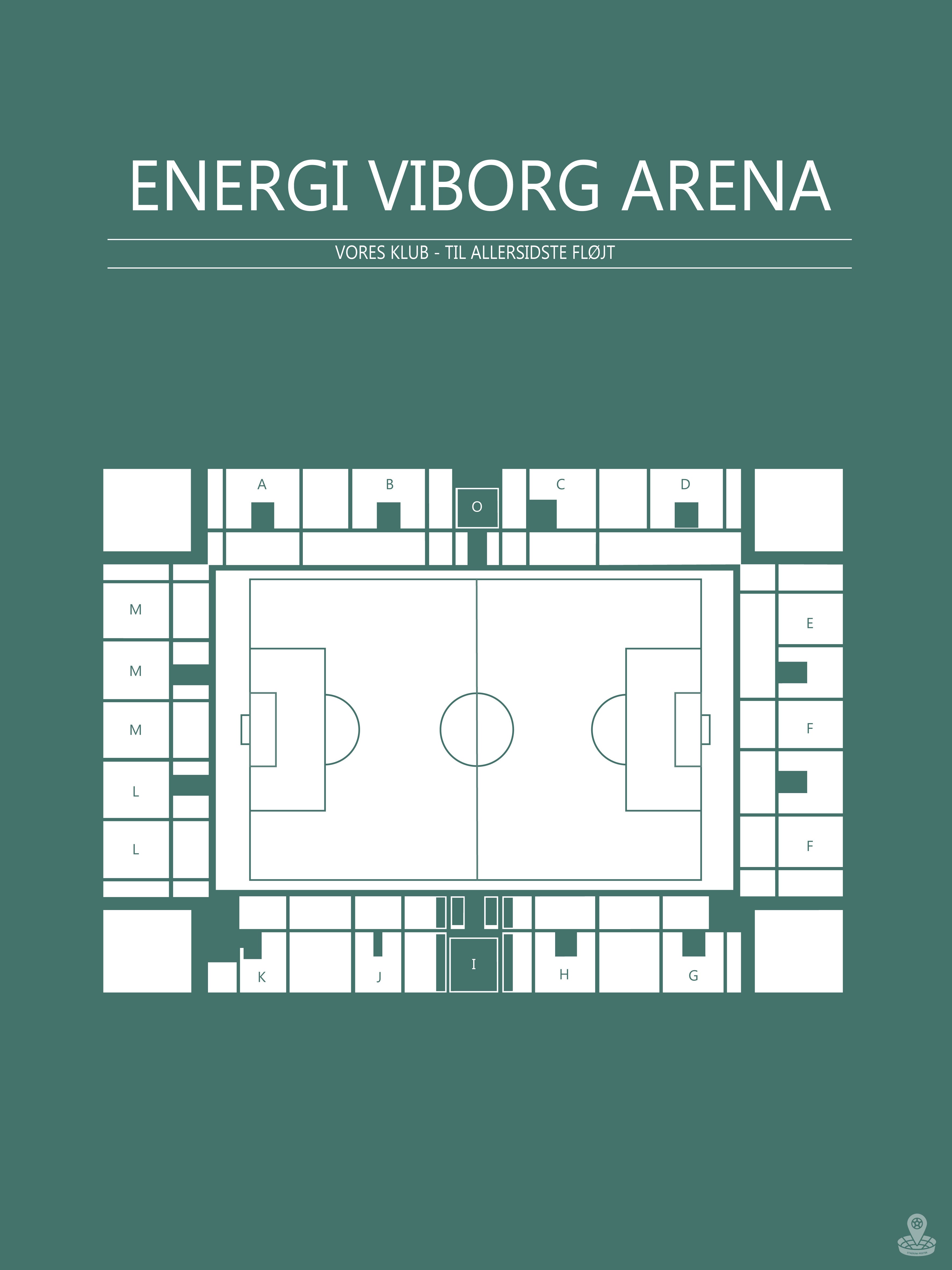 Fodbold plakat Viborg Energi arena Mørkegrøn