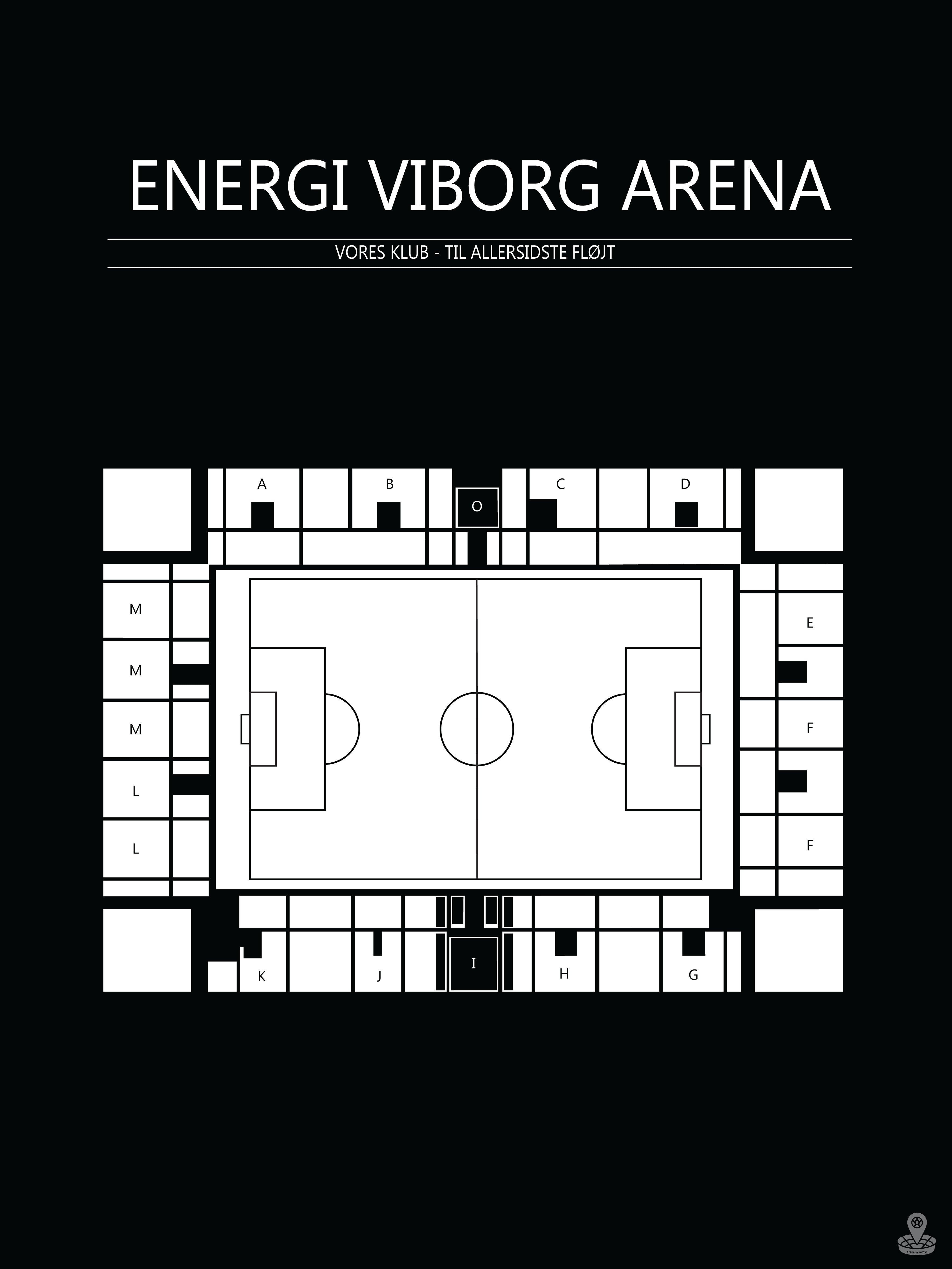 Fodbold plakat Viborg Energi arena Sort