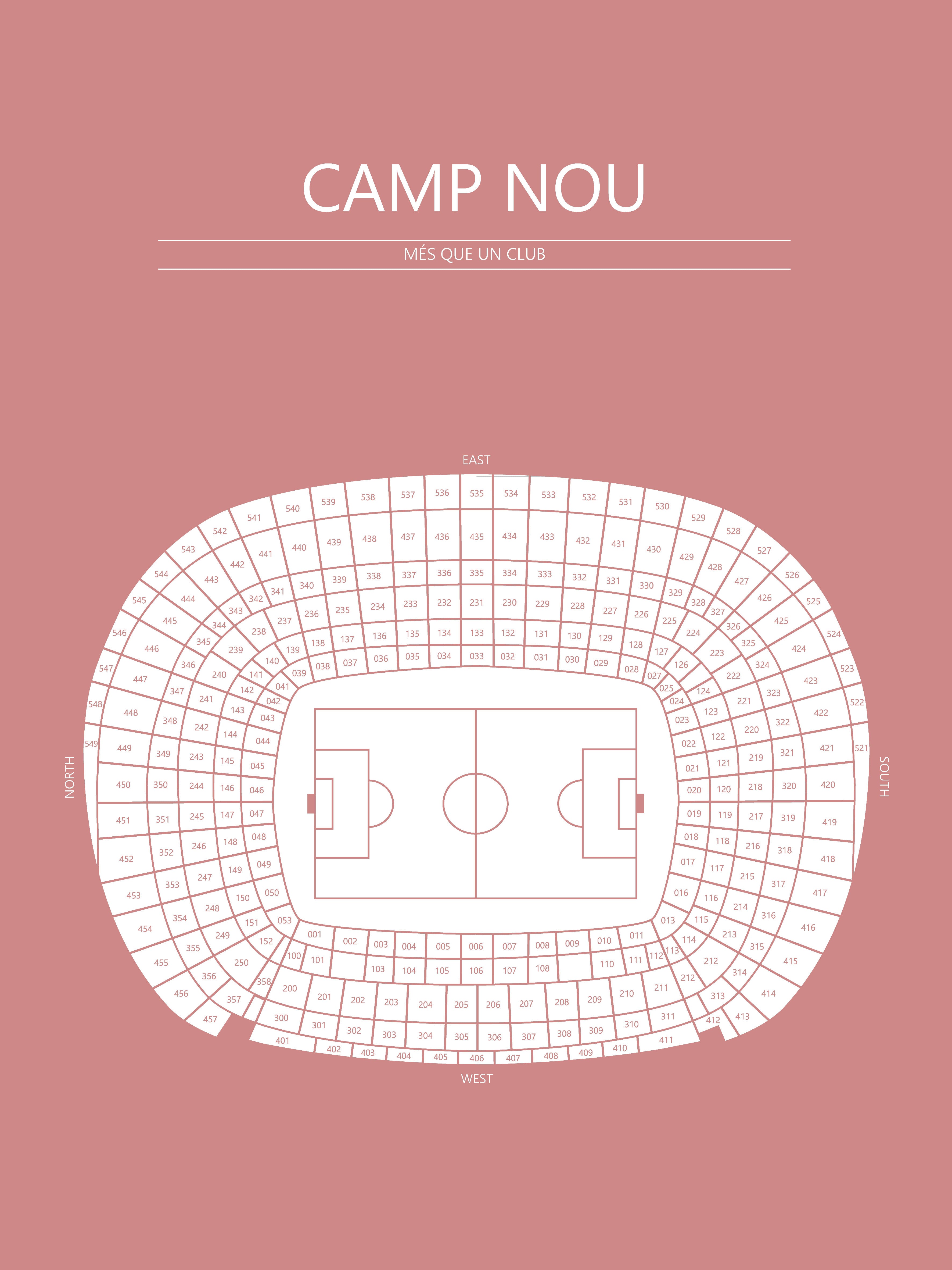 Fodbold plakat FC Barcelona Camp Nou Blush