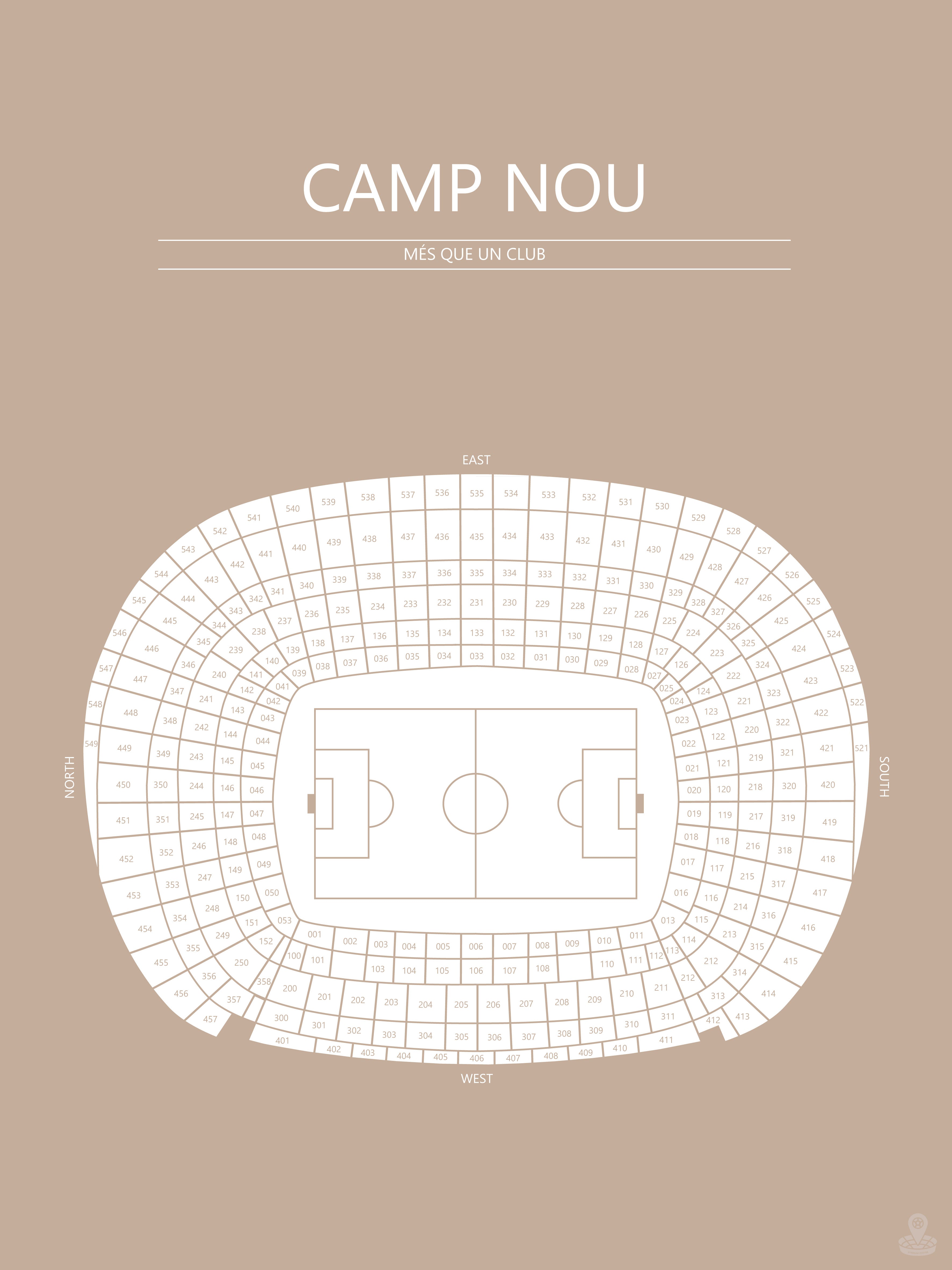 Fodbold plakat FC Barcelona Camp Nou Sand
