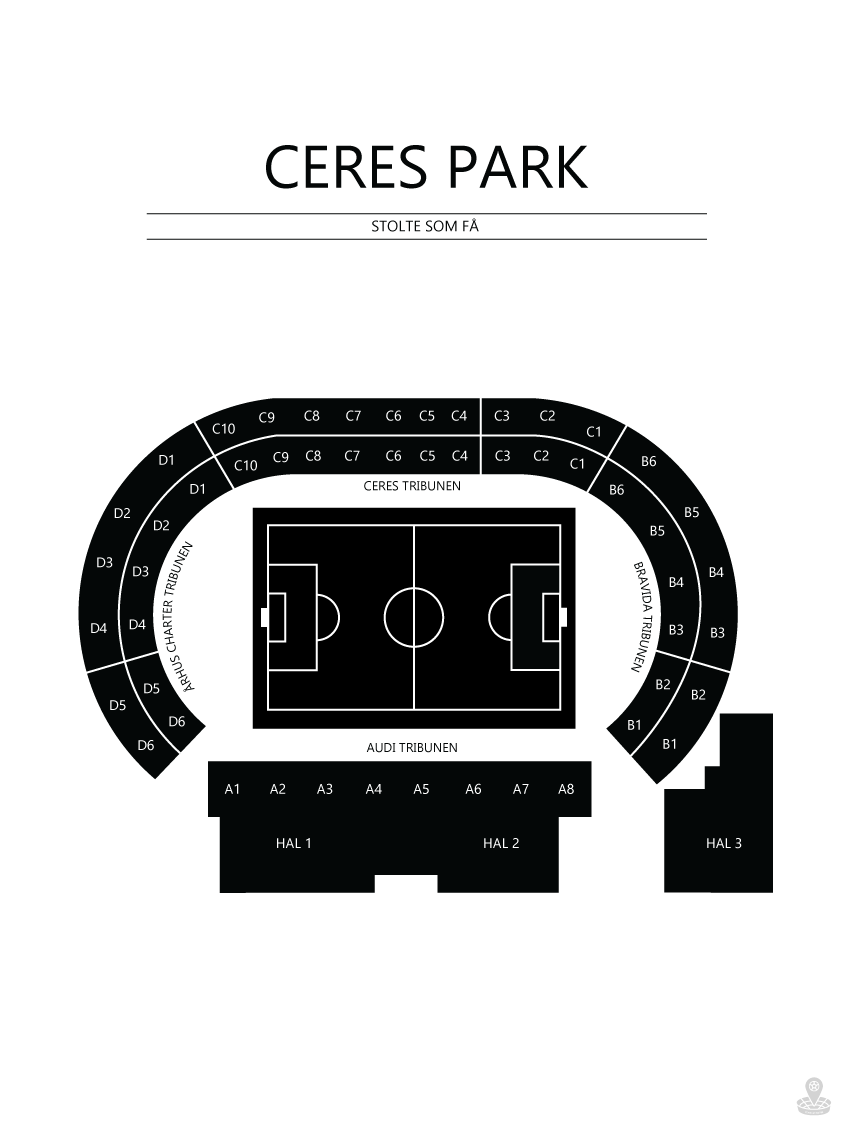 Fodbold plakat AGF Ceres Park Hvid 