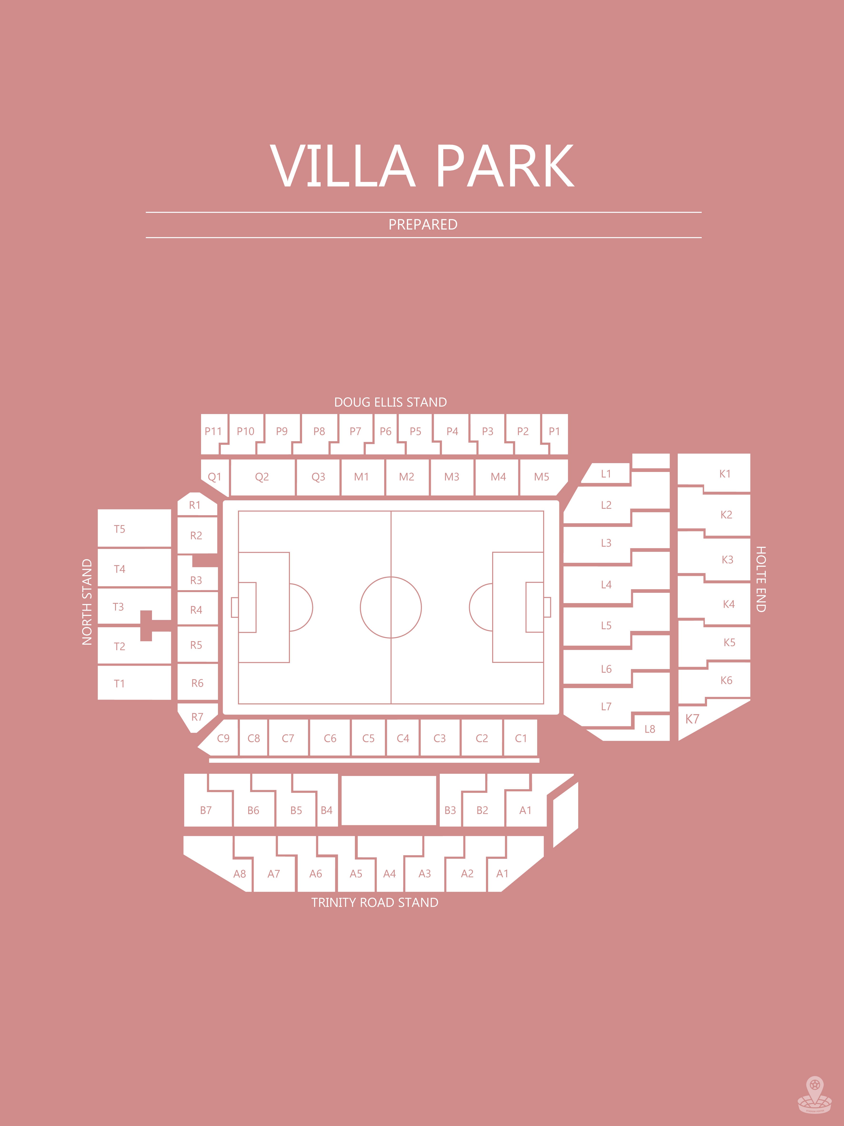 Fodbold plakat Aston Villa Villa Park Blush