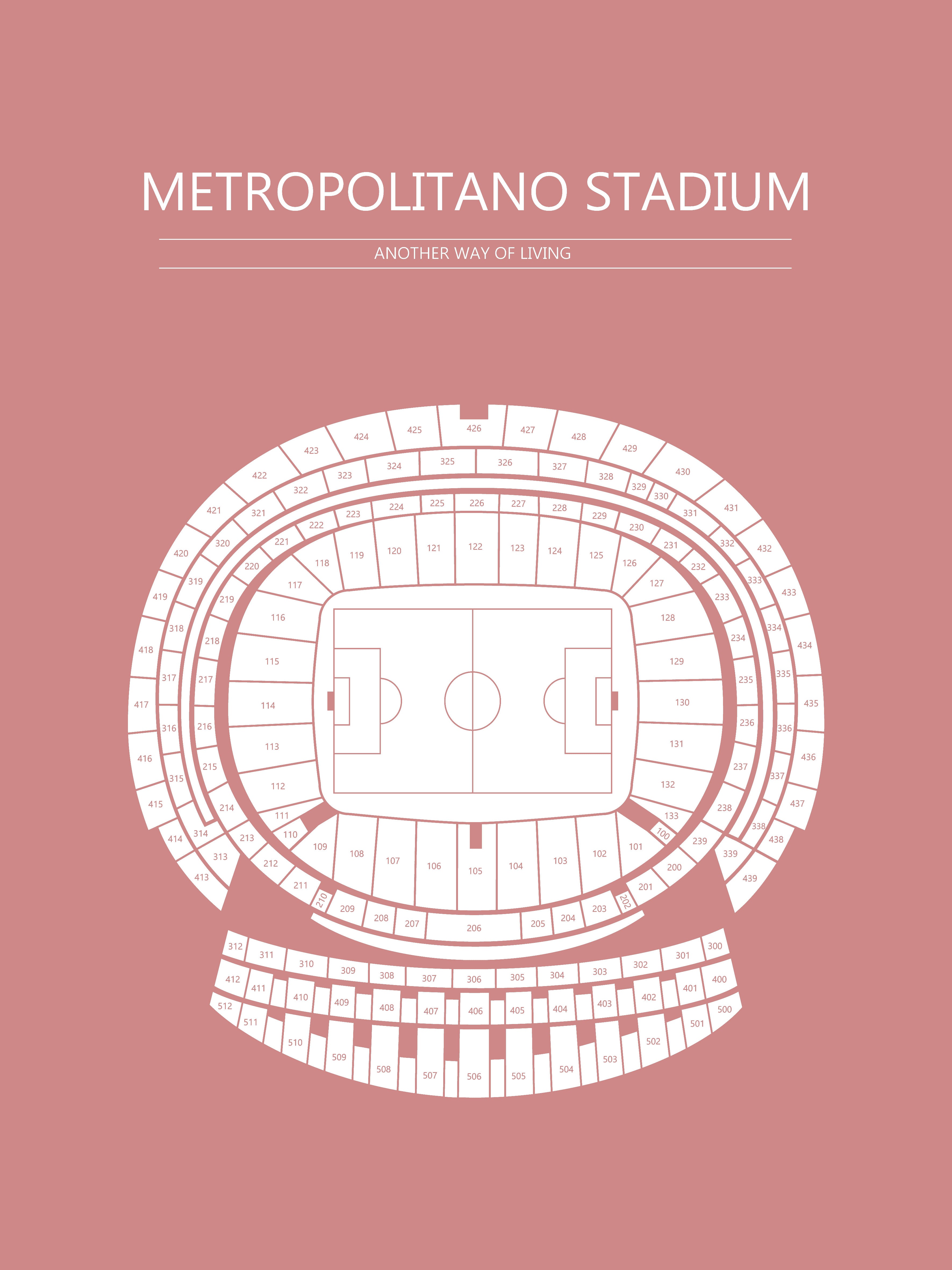 Fodbold plakat Atletico Madrid Metropolitano stadium Blush
