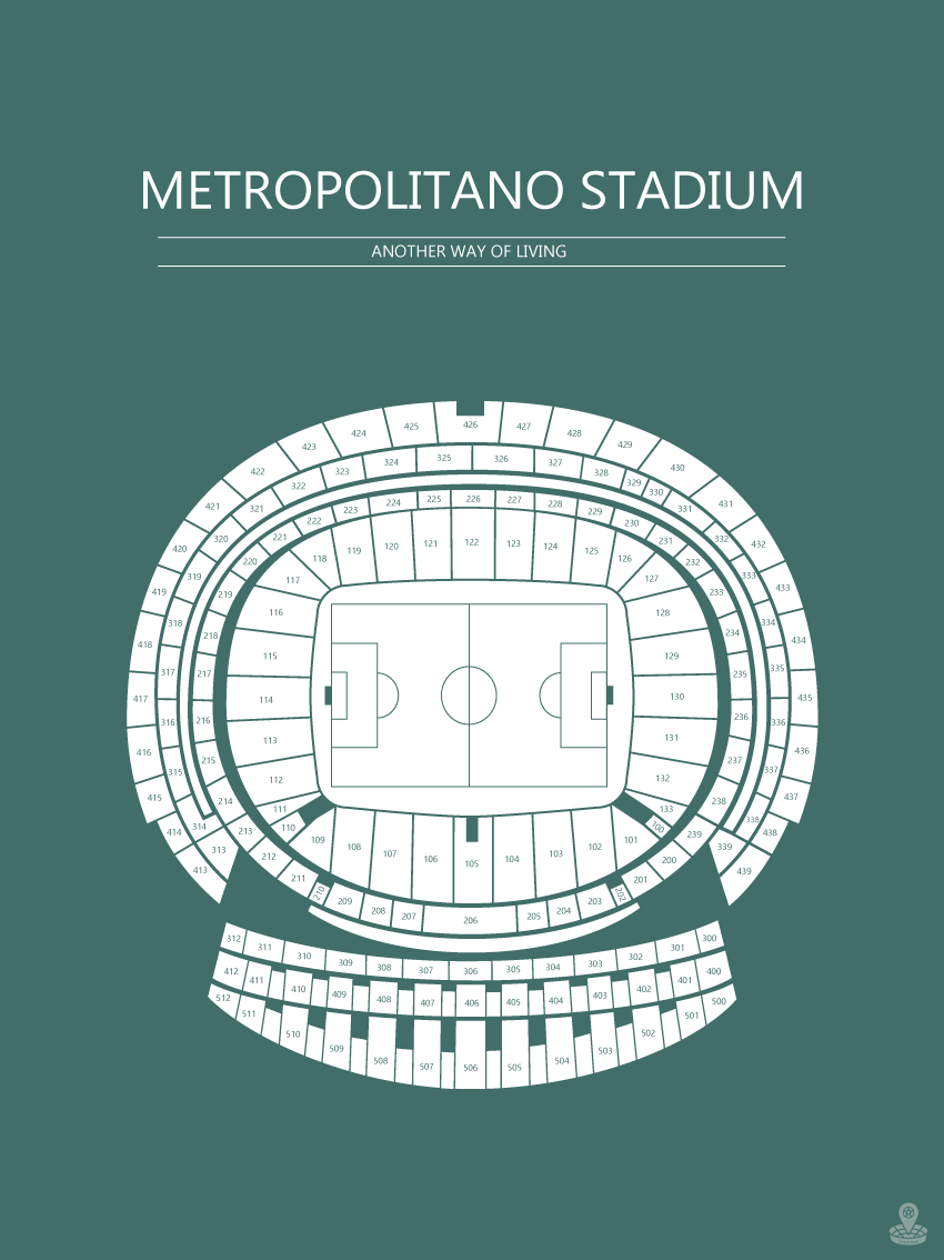 Fodbold plakat Atletico Madrid Metropolitano stadium Mørkegrøn