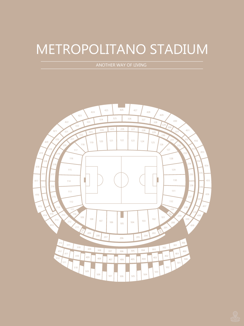 Fodbold plakat Atletico Madrid Metropolitano stadium sand