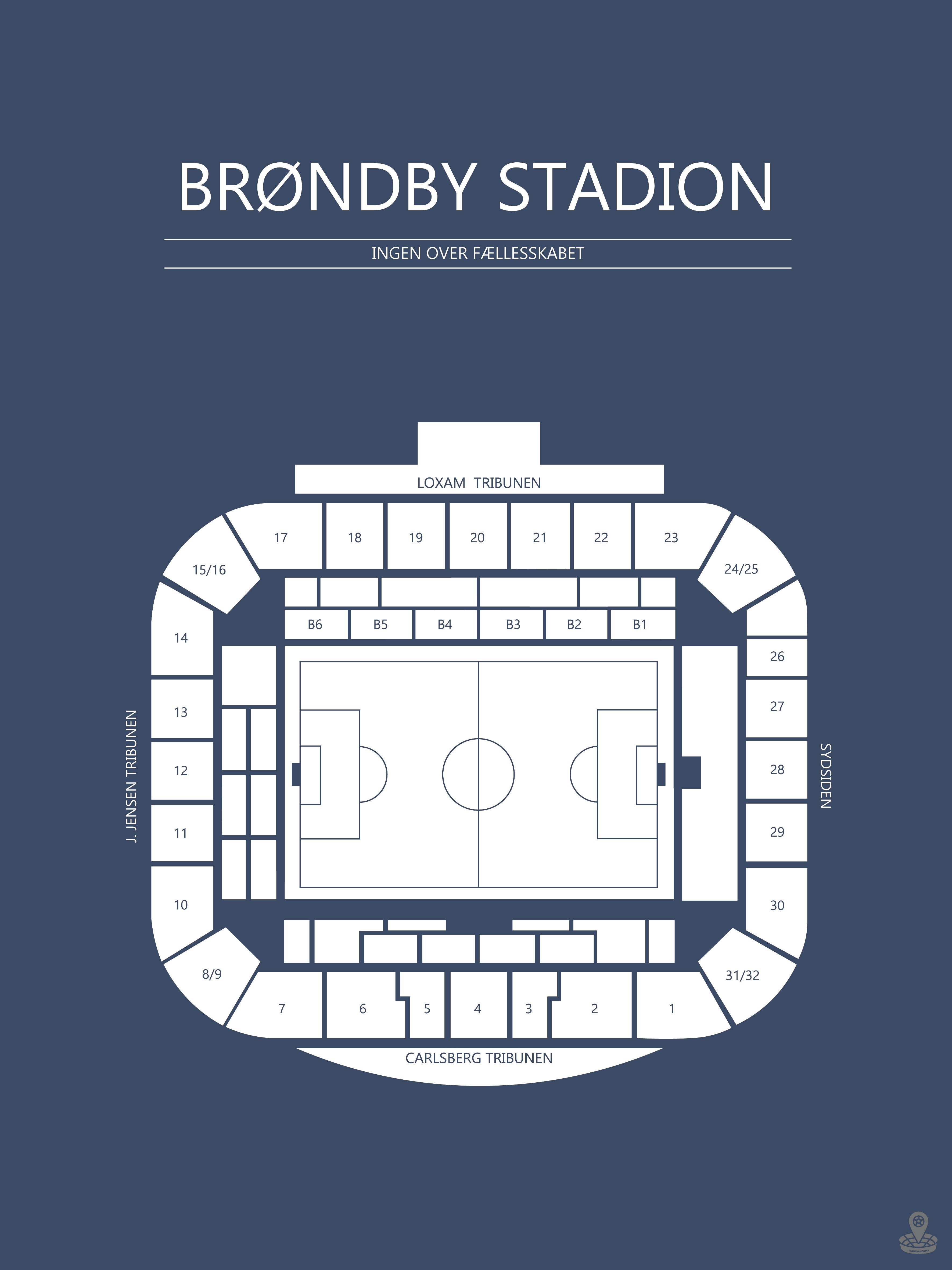 Fodbold plakat Brøndby stadion Mørkeblå