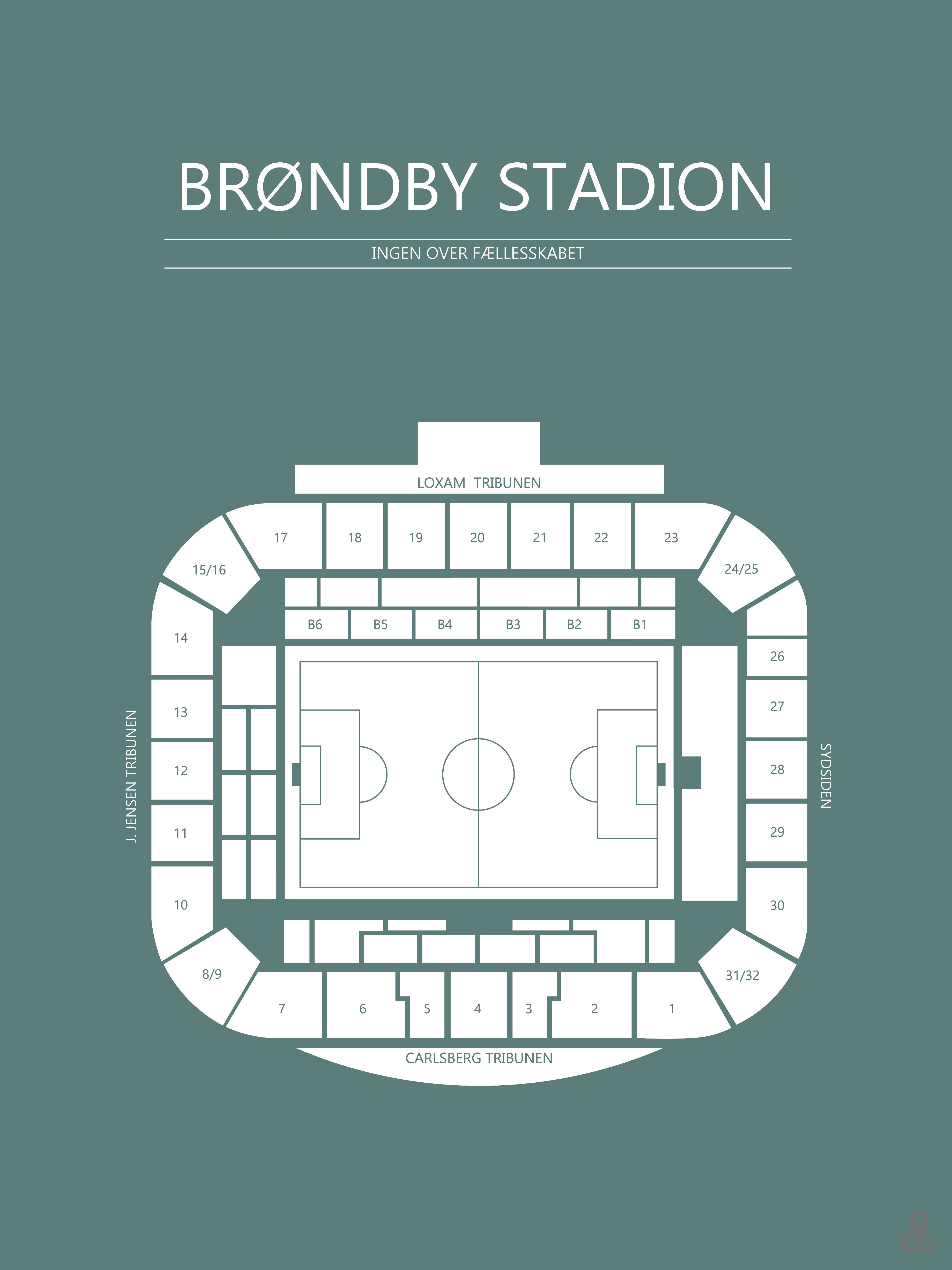Fodbold plakat Brøndby stadion Mørkegrøn