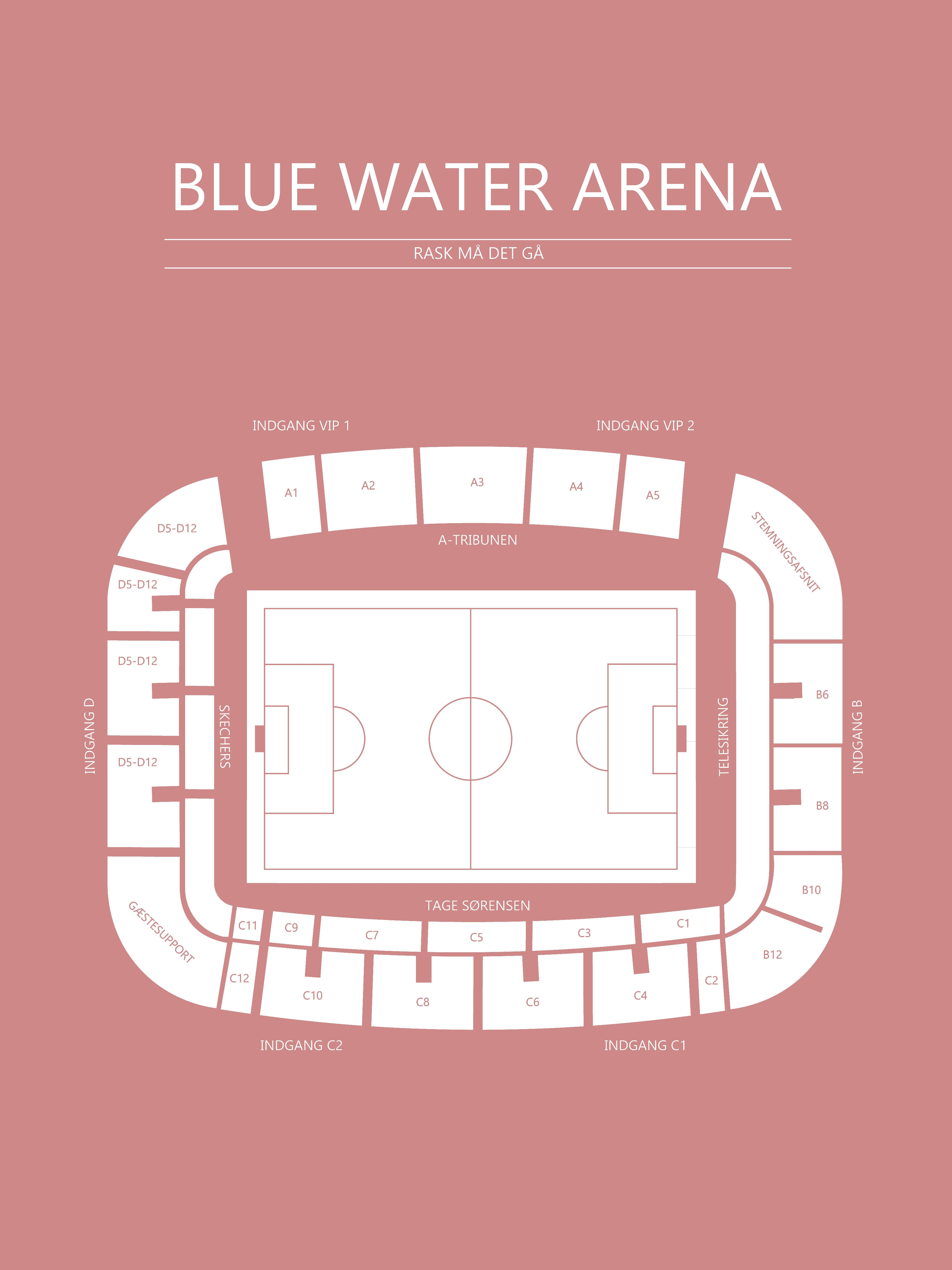 Fodbold plakat Esbjerg Blue Water Arena Blush