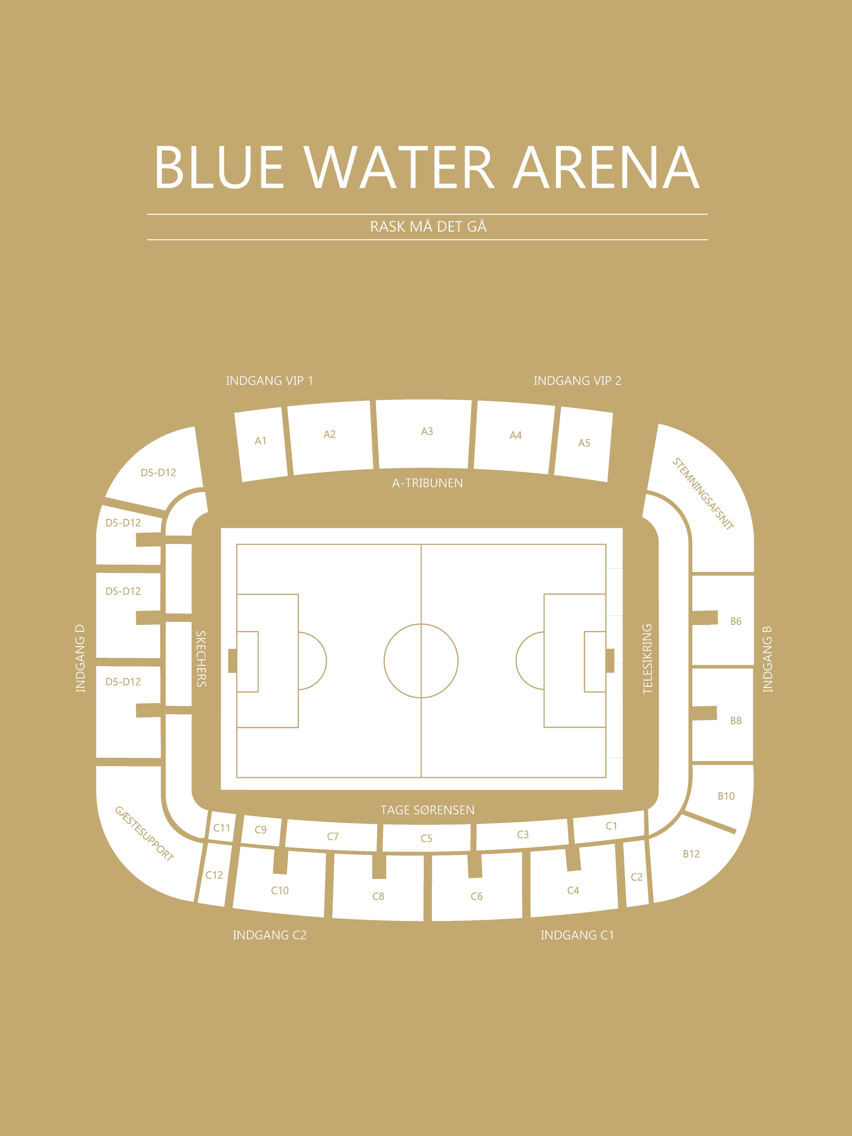 Fodbold plakat Esbjerg Blue Water Arena Karry