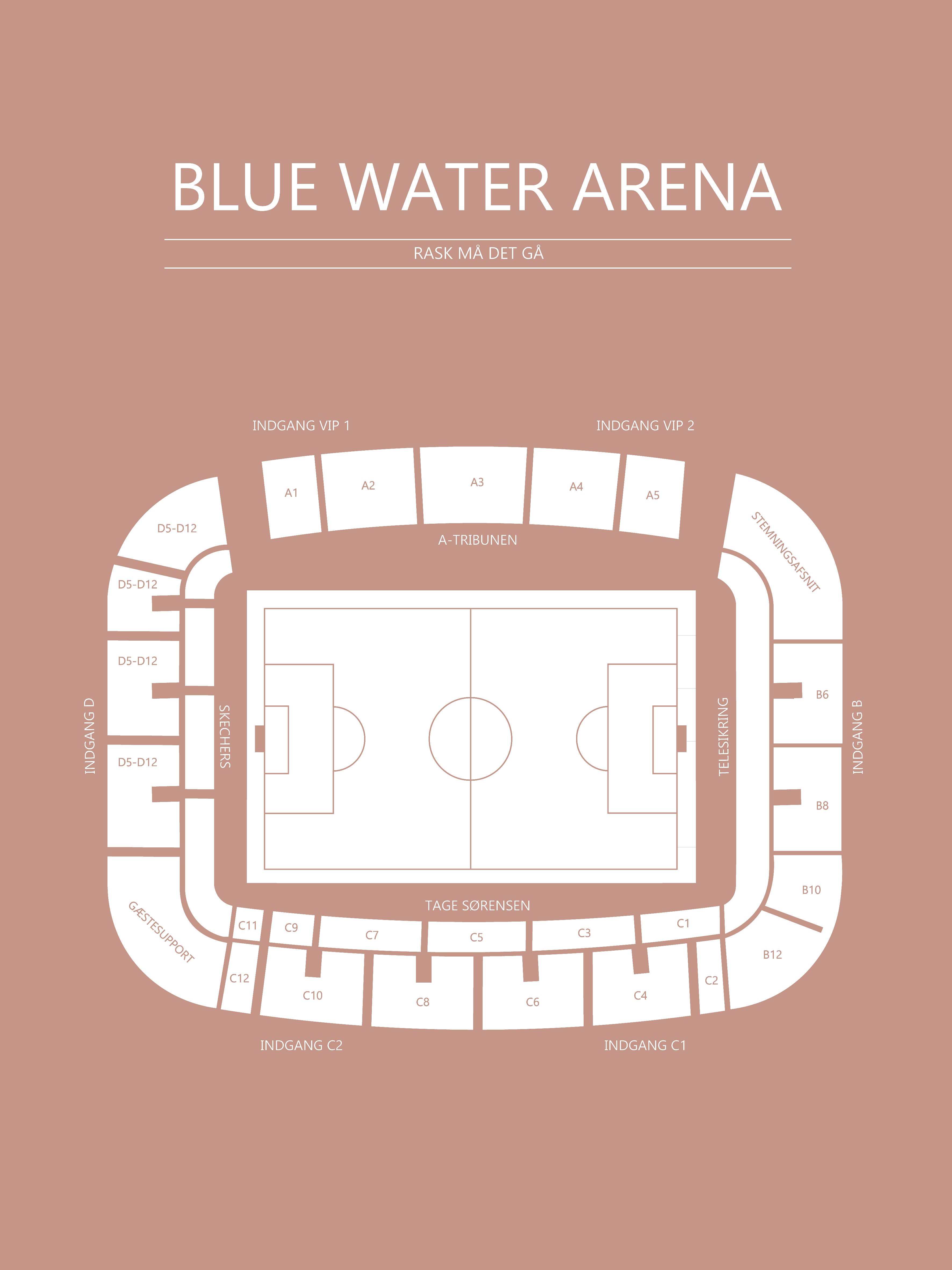 Fodbold plakat Esbjerg Blue Water Arena Sahara