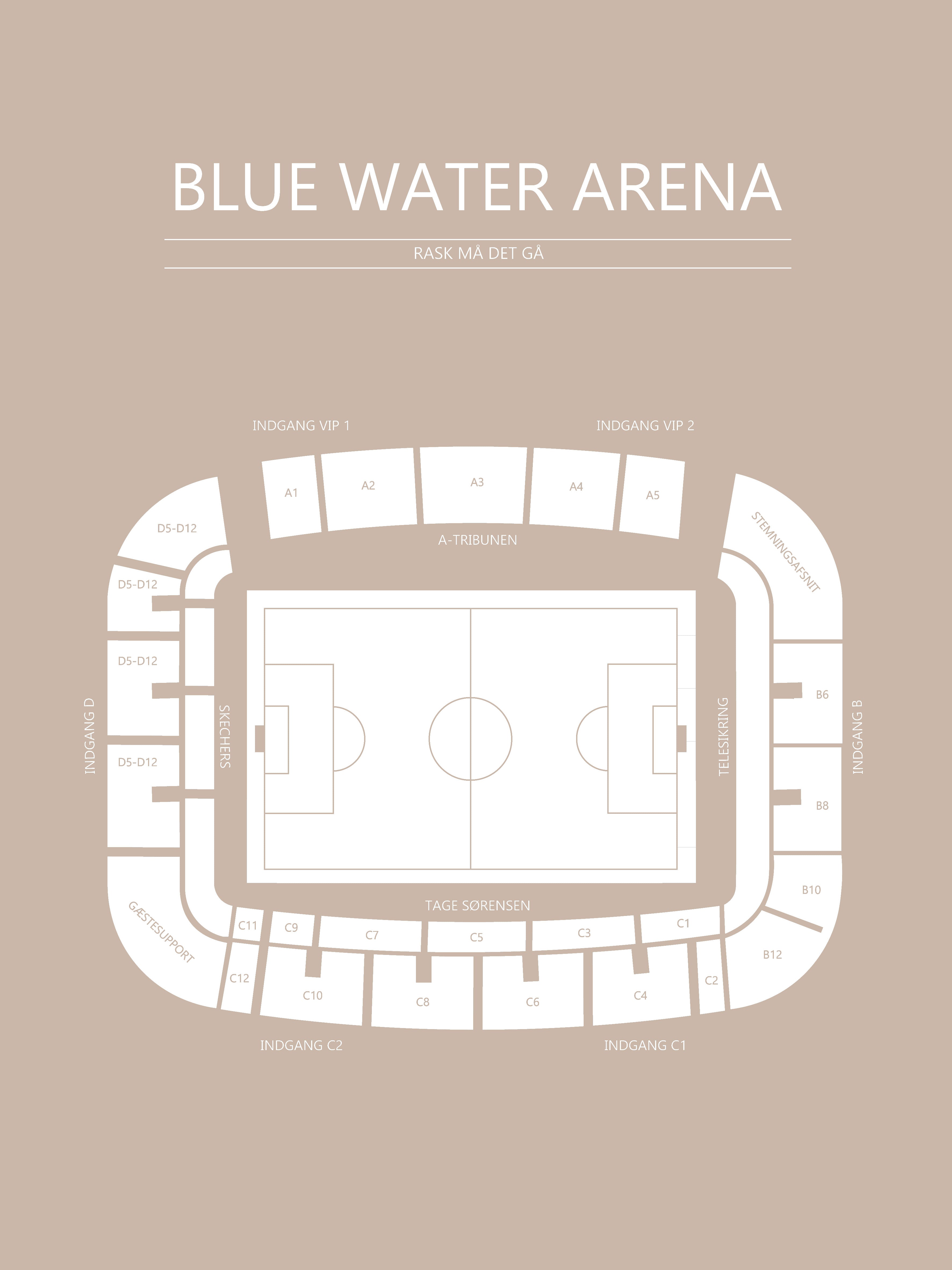 Fodbold plakat Esbjerg Blue Water Arena Sand