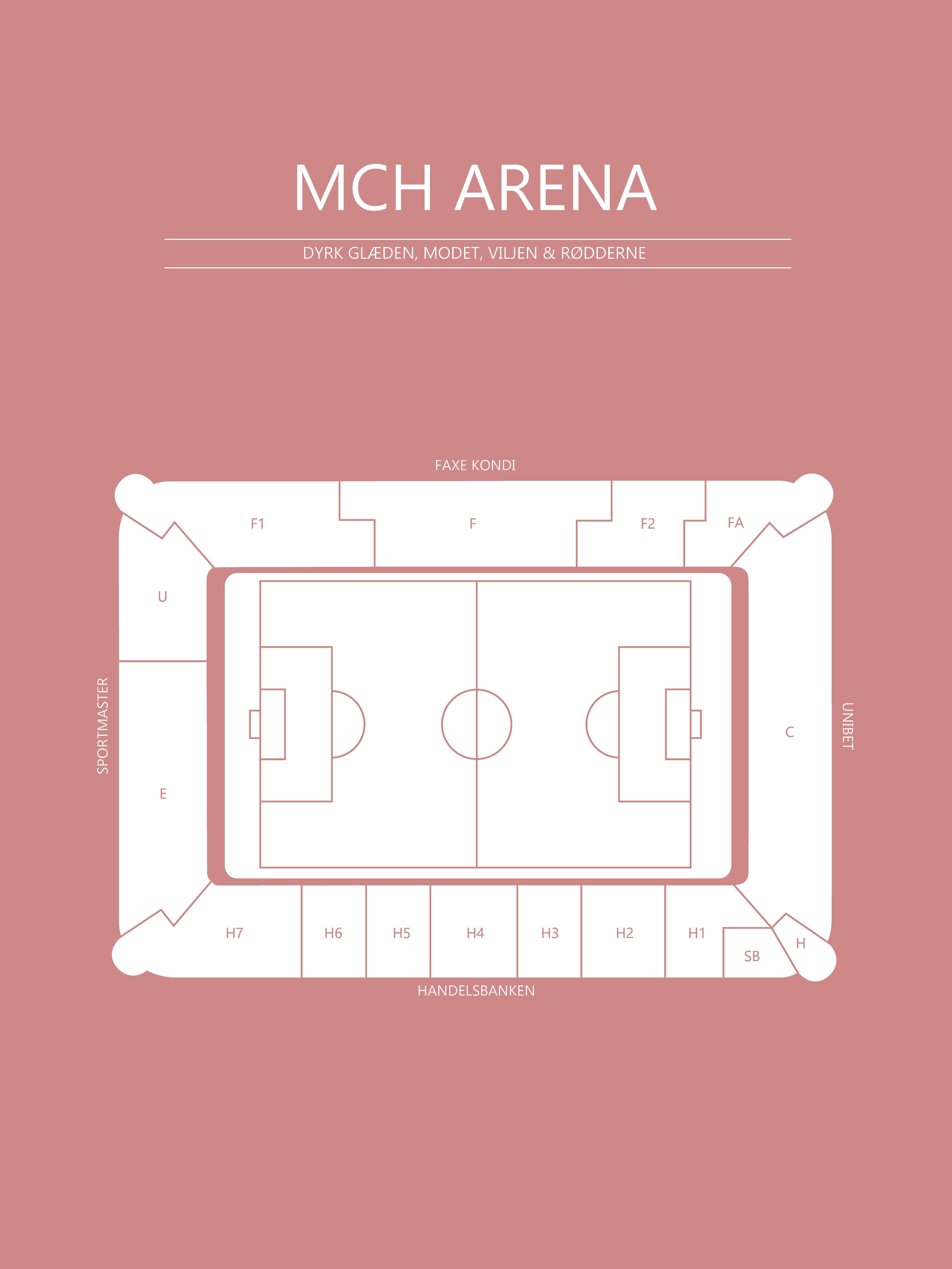 Fodbold Plakat FC Midtjylland MCH Arena Blush