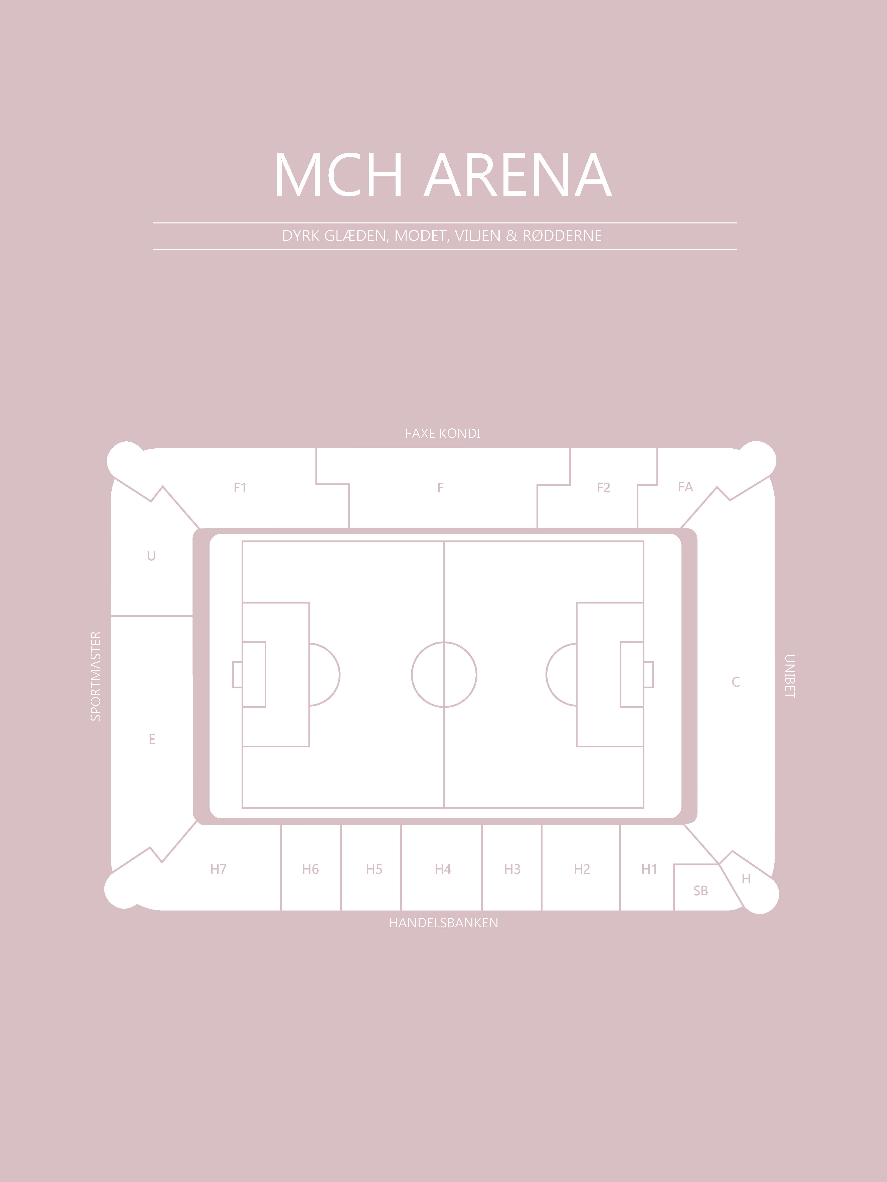 Fodbold Plakat FC Midtjylland MCH Arena Lyserød