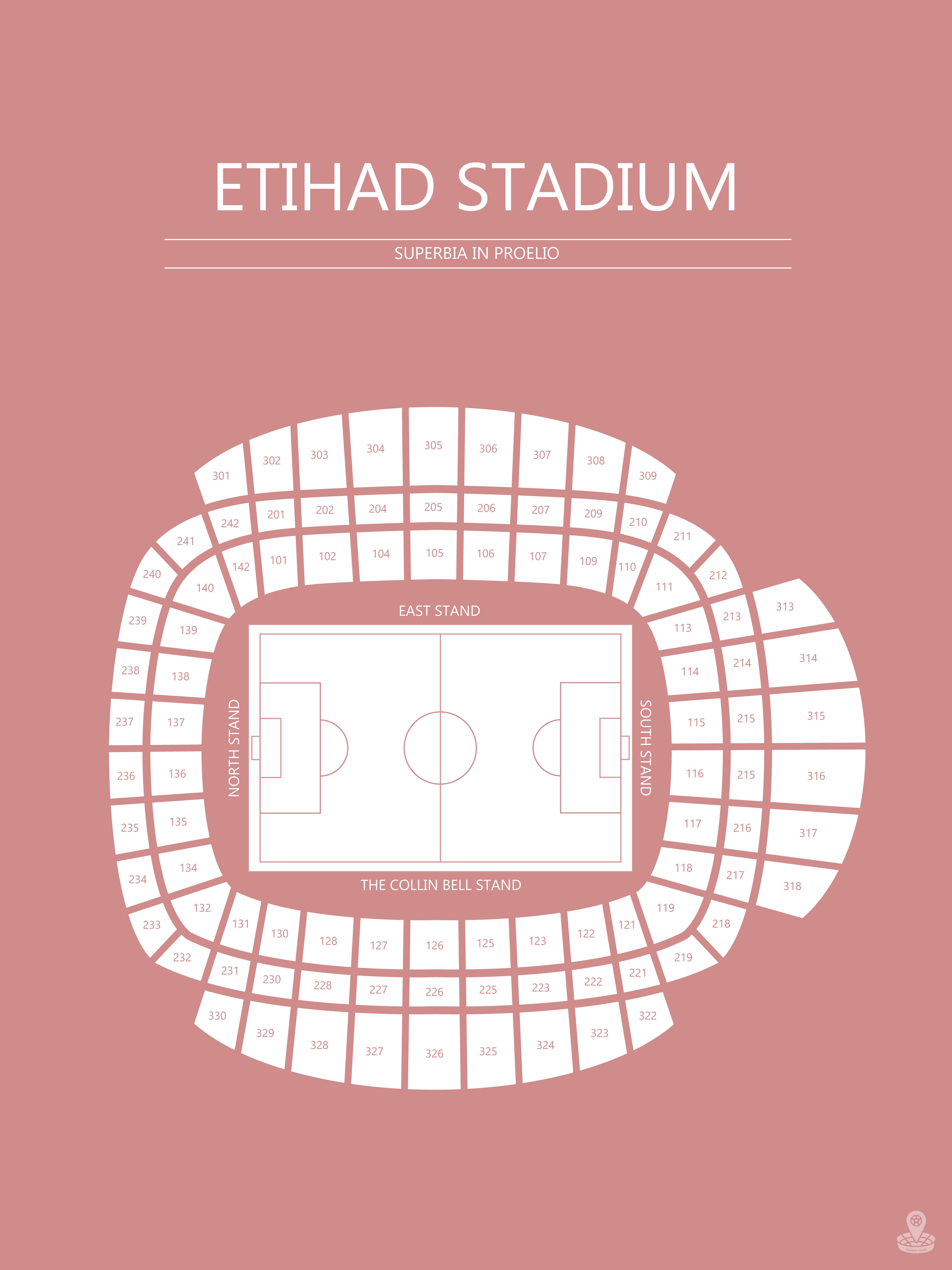 Fodbold plakat Manchester City Etihad Stadium blush