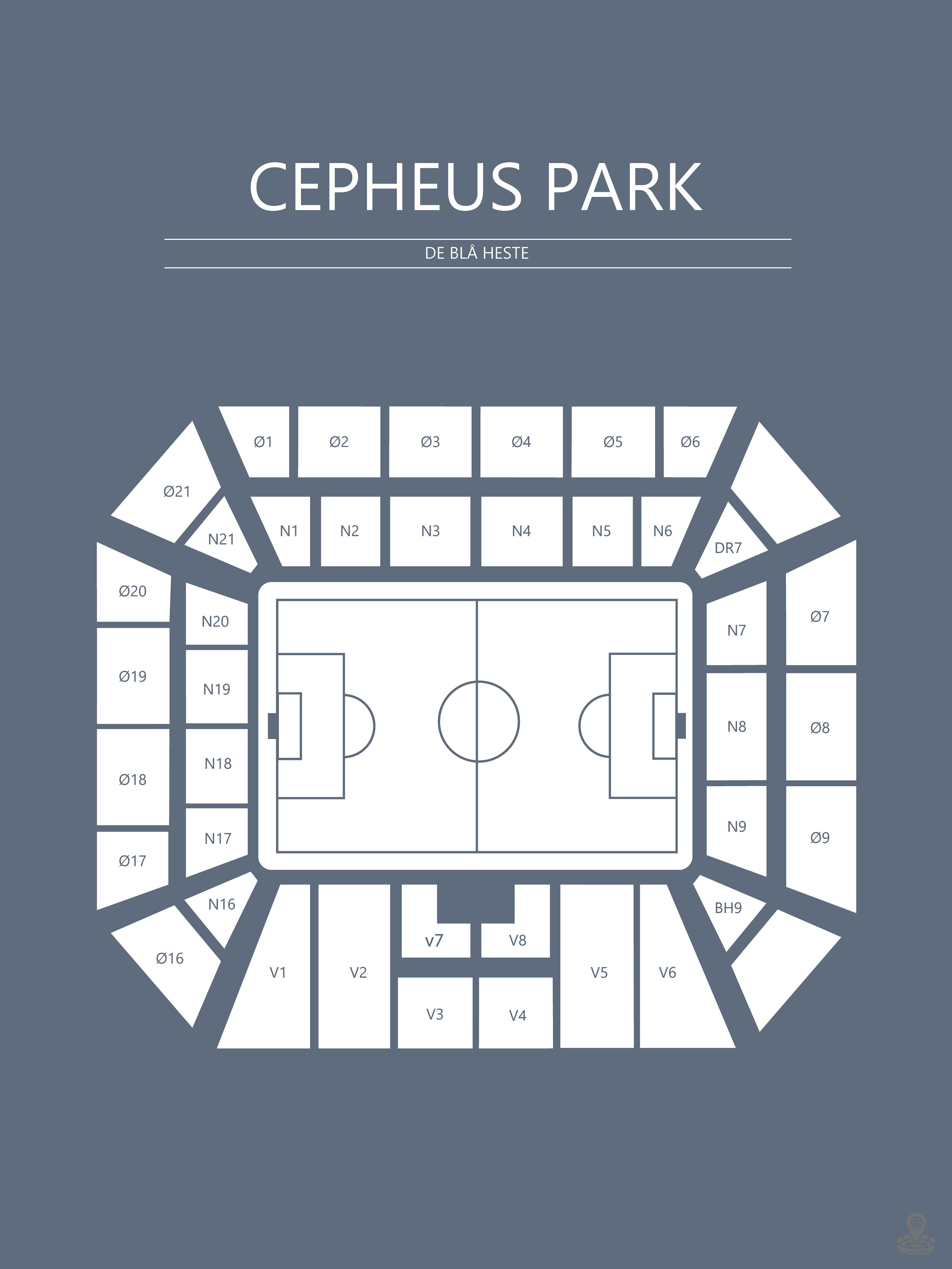 Fodbold plakat Randers Cepheus Park Blågrå