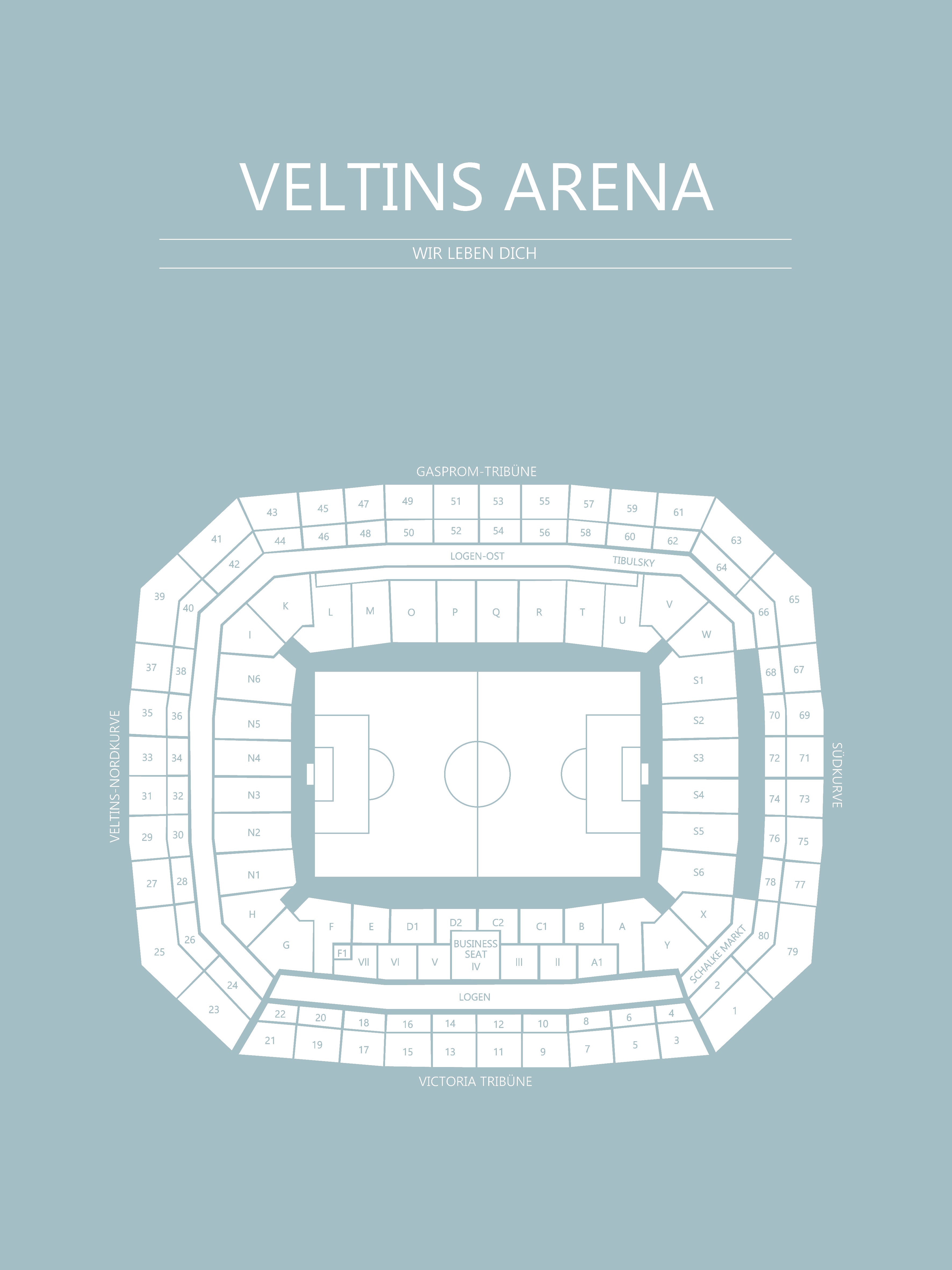 Fodbold plakat Schalke 04 Valtins Arena Lyserød