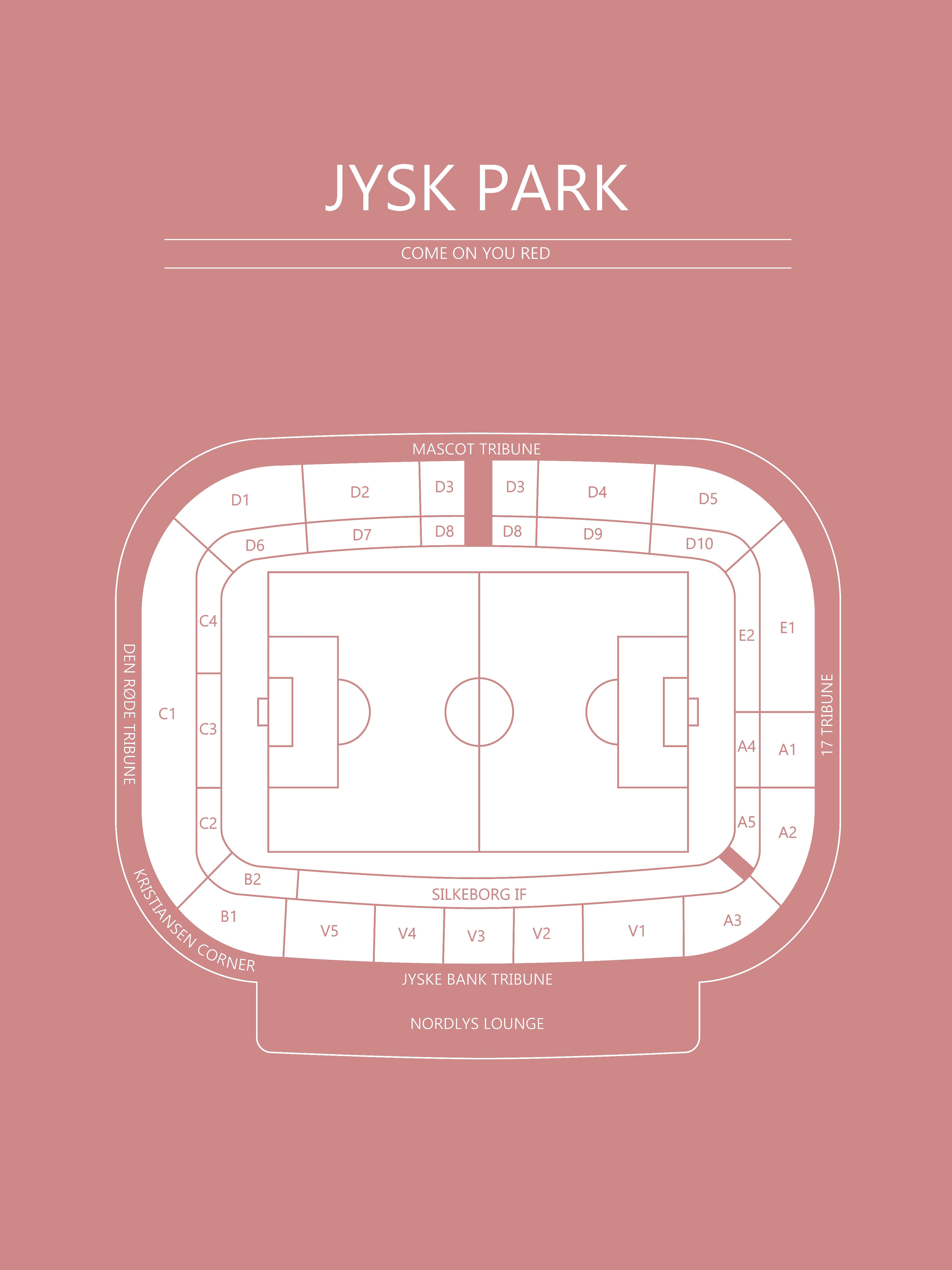 Fodbold plakat Silkeborg Jysk Park Blush