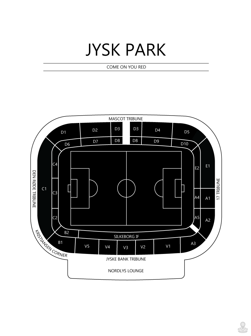 Fodbold plakat Silkeborg Jysk Park Hvid