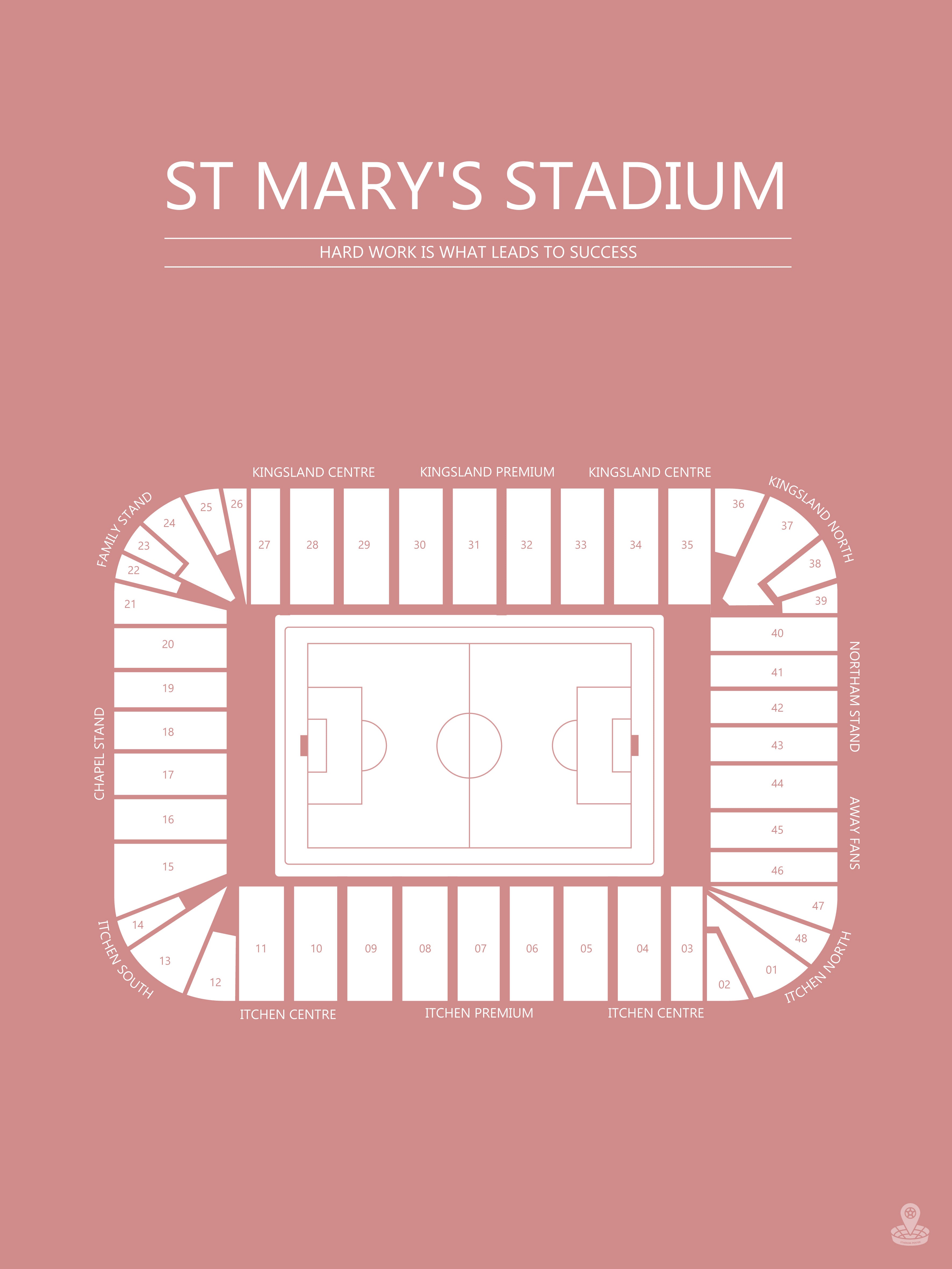 Fodbold plakat Southampton fc St. Mary's stadium blush