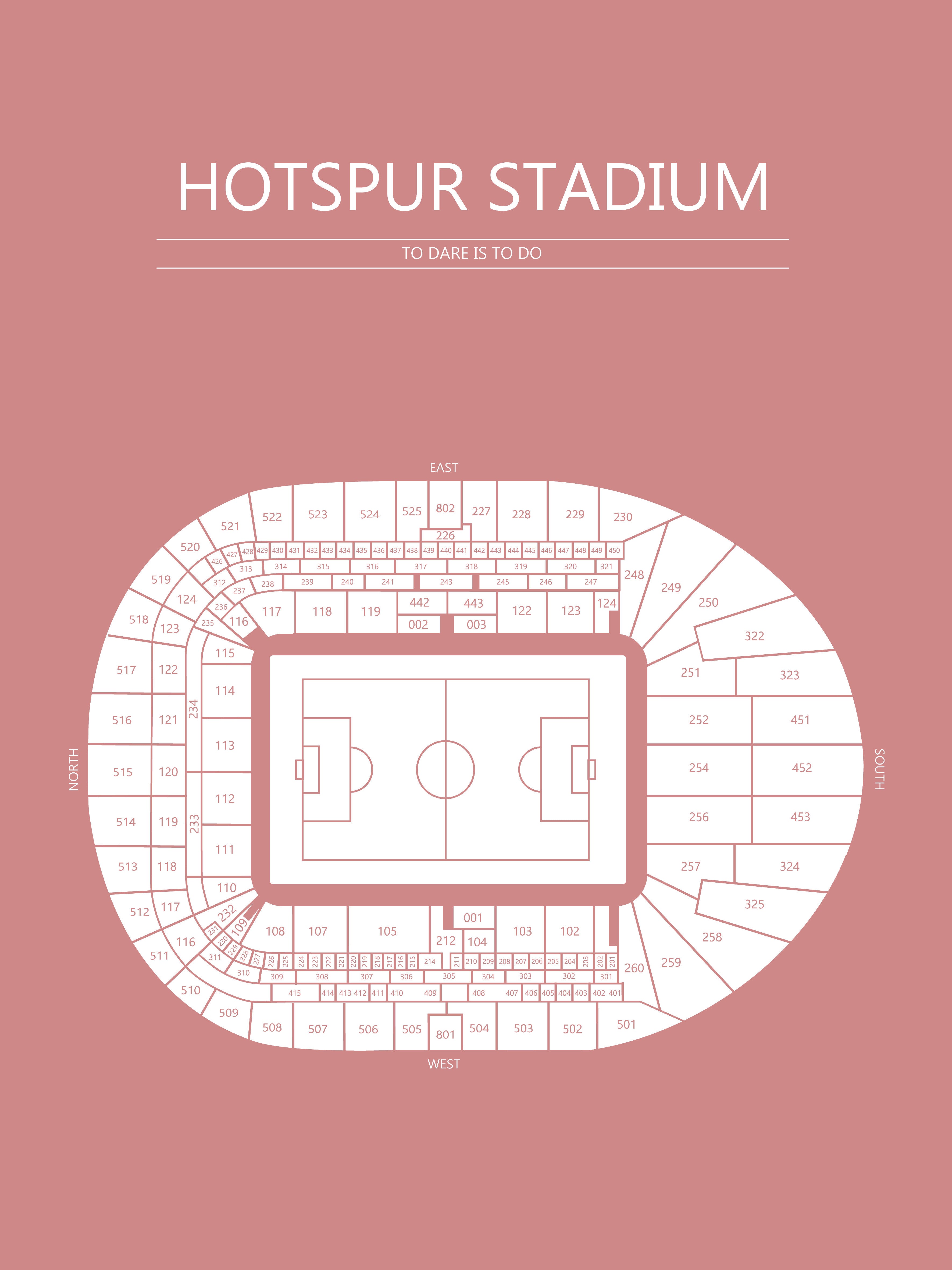 Fodbold plakat Tottenham Hotspur Stadium Blush