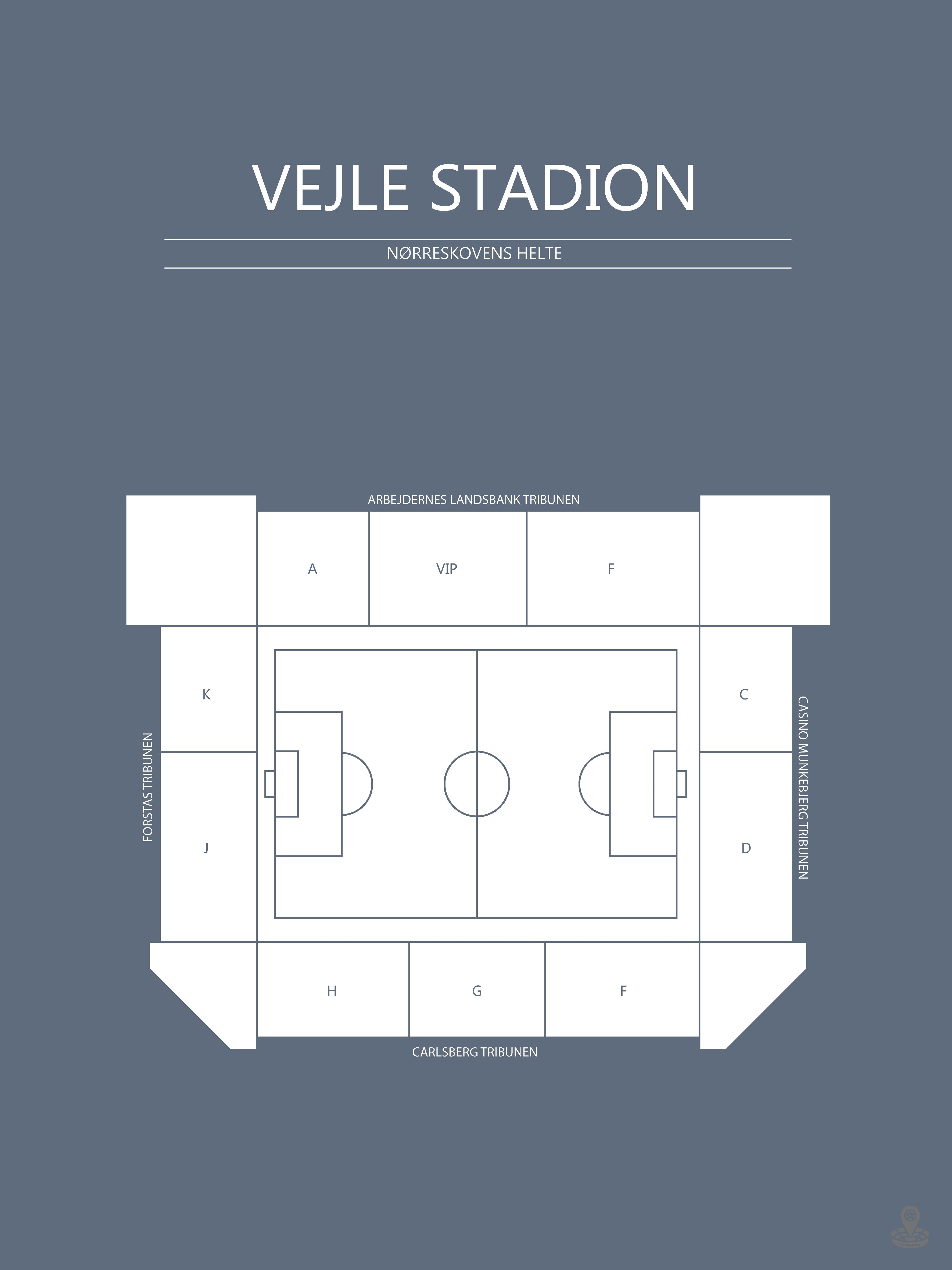 Fodbold plakat Vejle Stadion Gråblå
