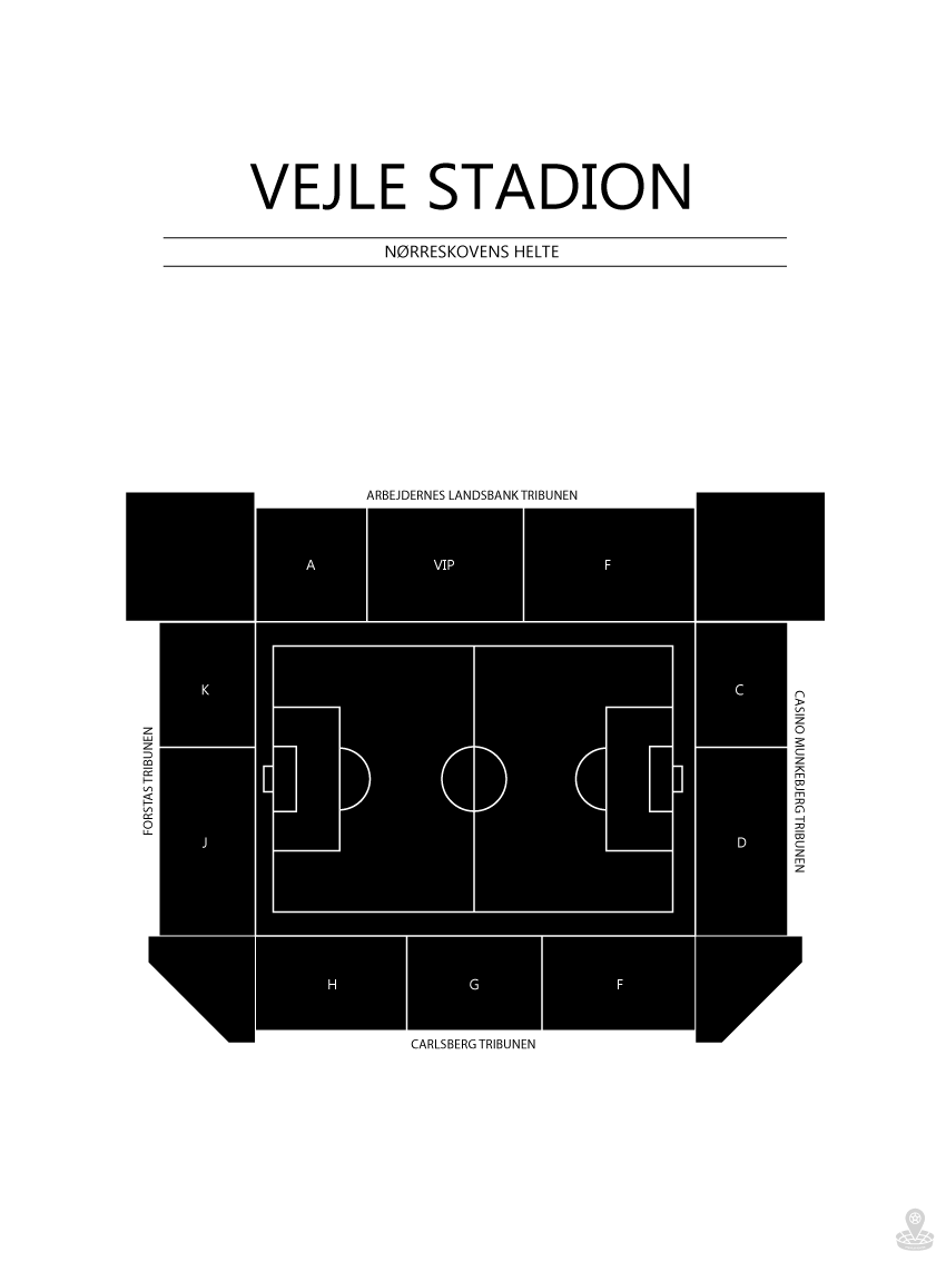 Fodbold plakat Vejle Stadion Hvid