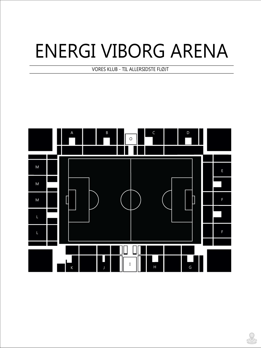 Fodbold plakat Viborg Energi arena Hvid