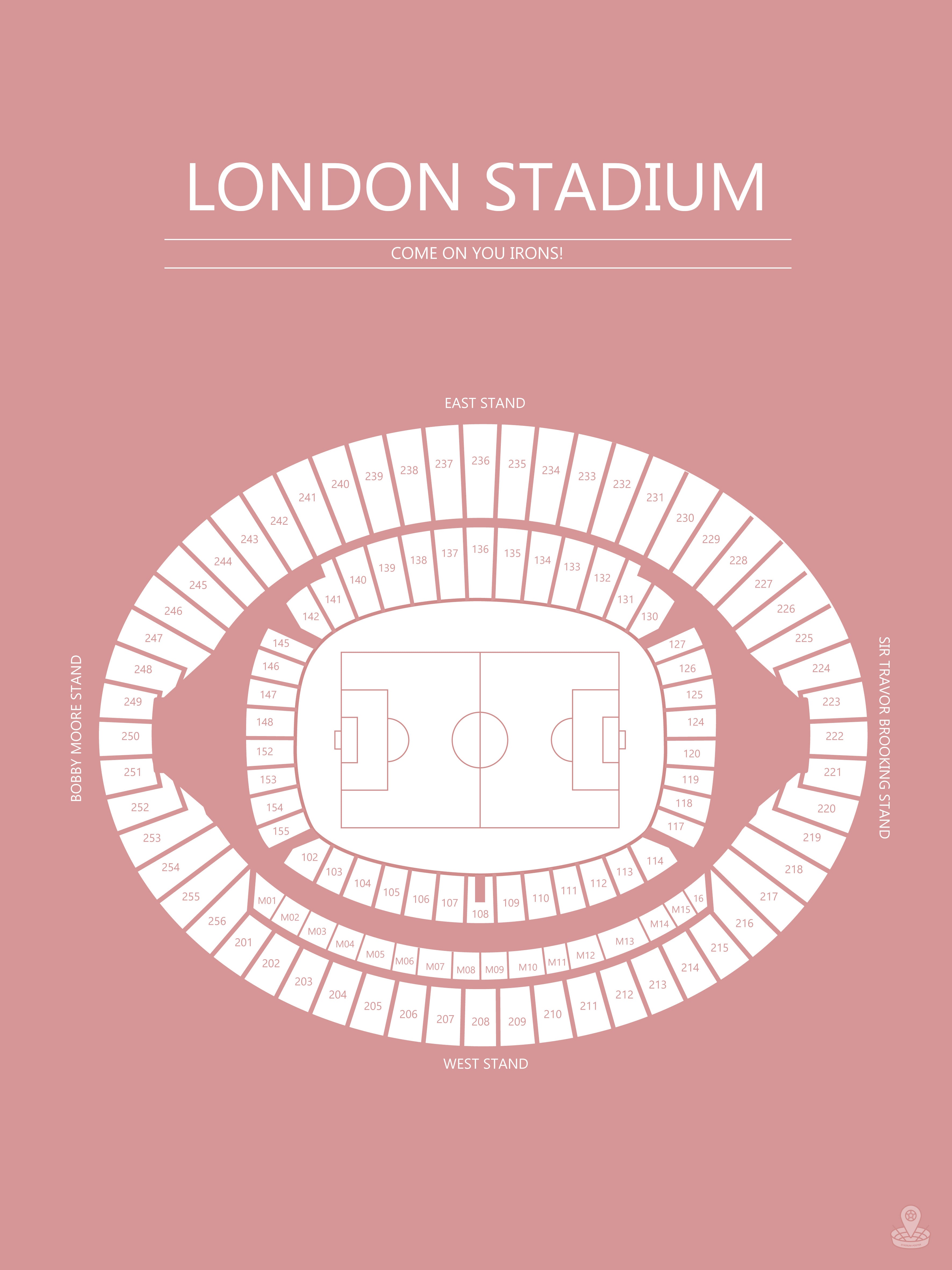 Fodbold plakat West Ham London Stadium blush