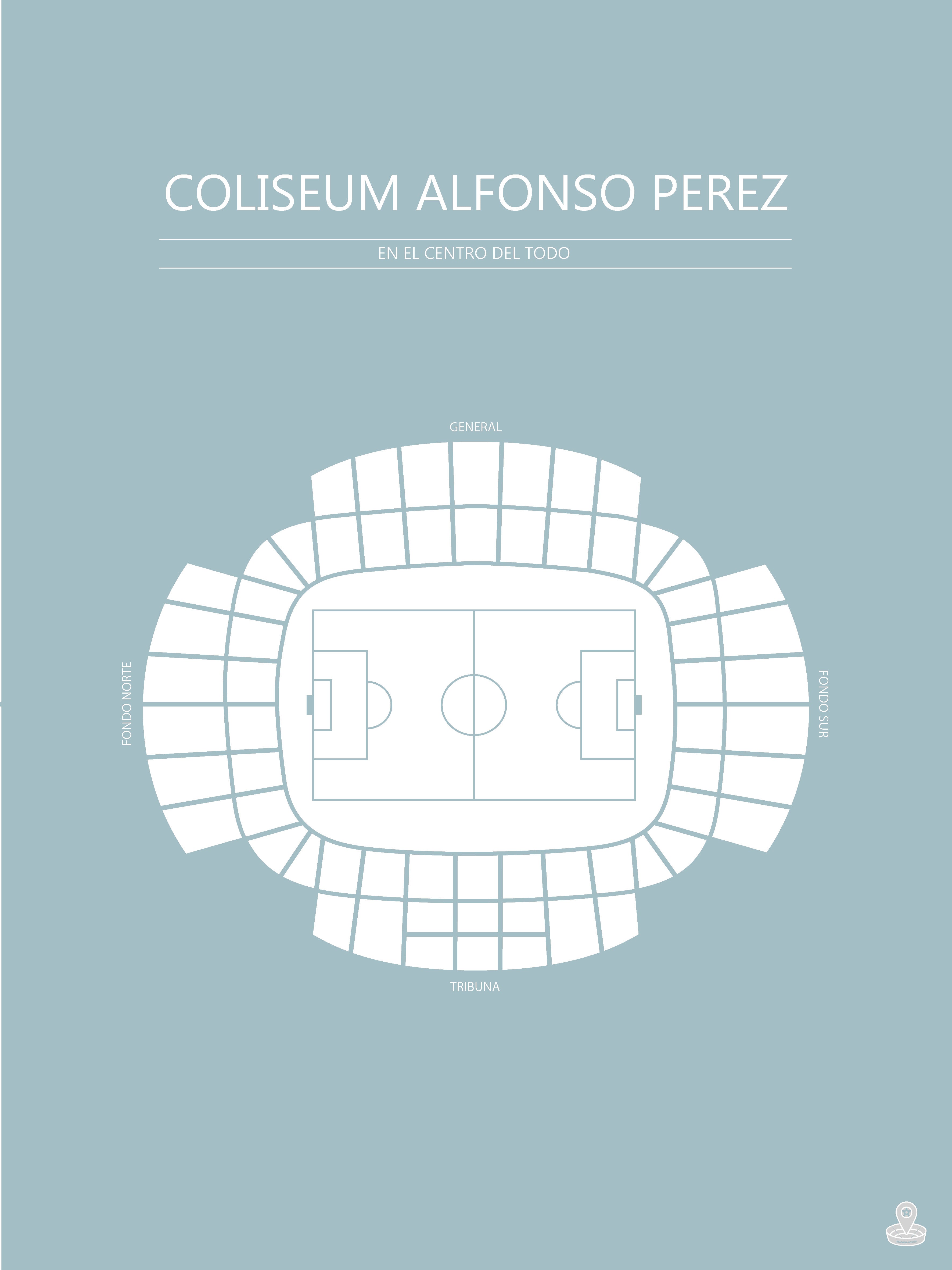 Fodbold plakat Getafe Coliseum Alfonso Perez Lyseblå