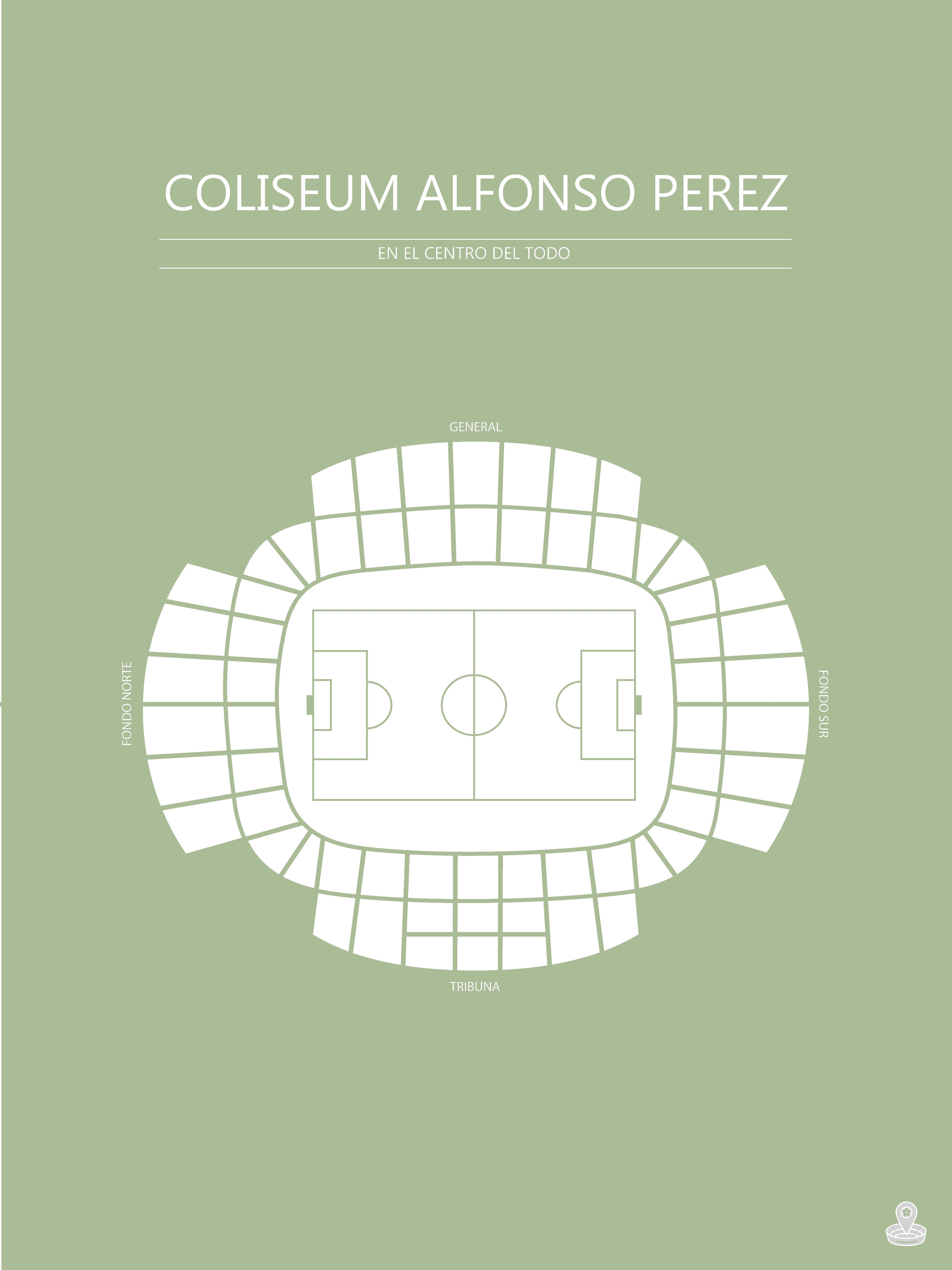 Fodbold plakat Getafe Coliseum Alfonso Perez Lysegrøn