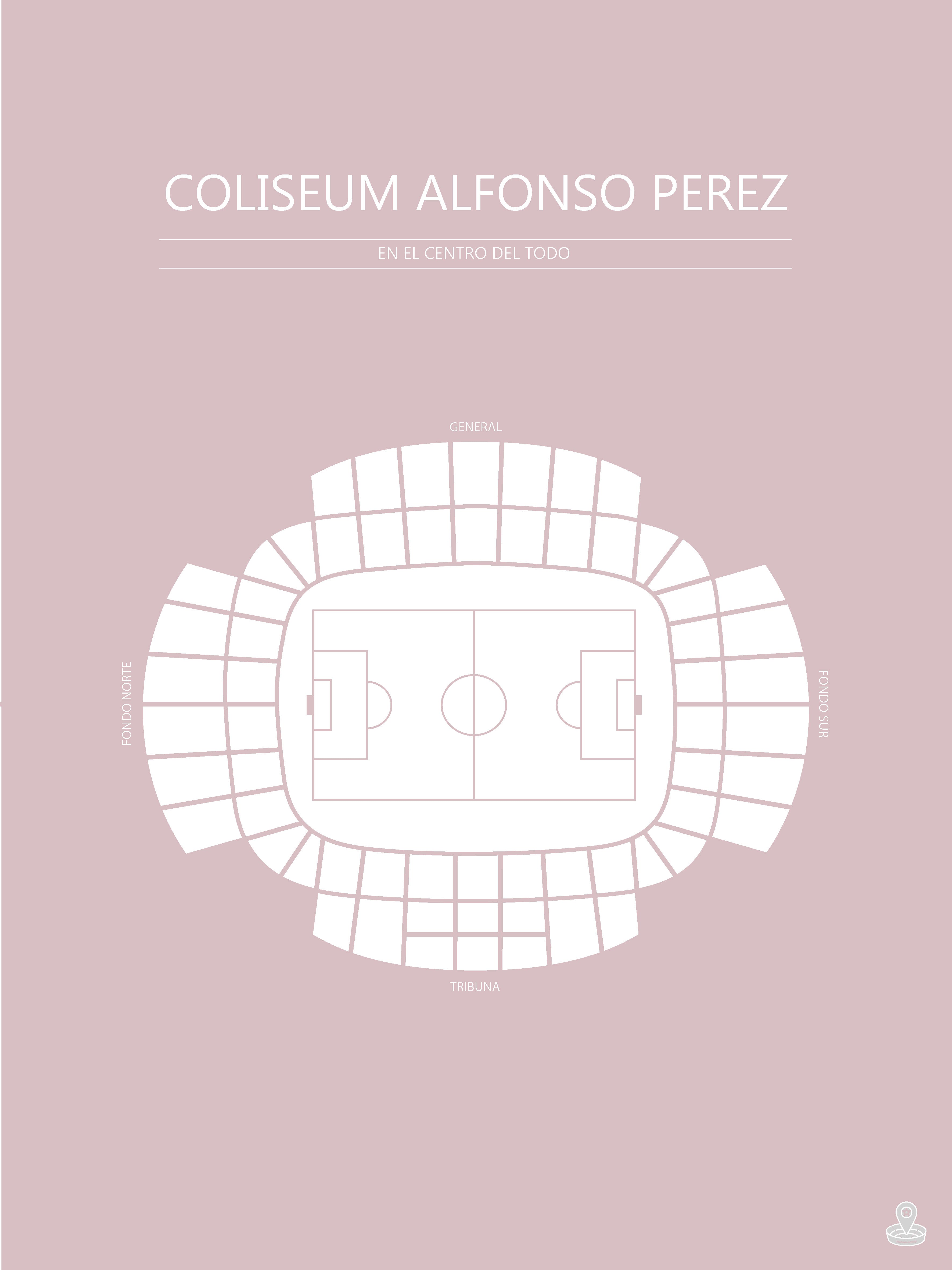 Fodbold plakat Getafe Coliseum Alfonso Perez Lyserød
