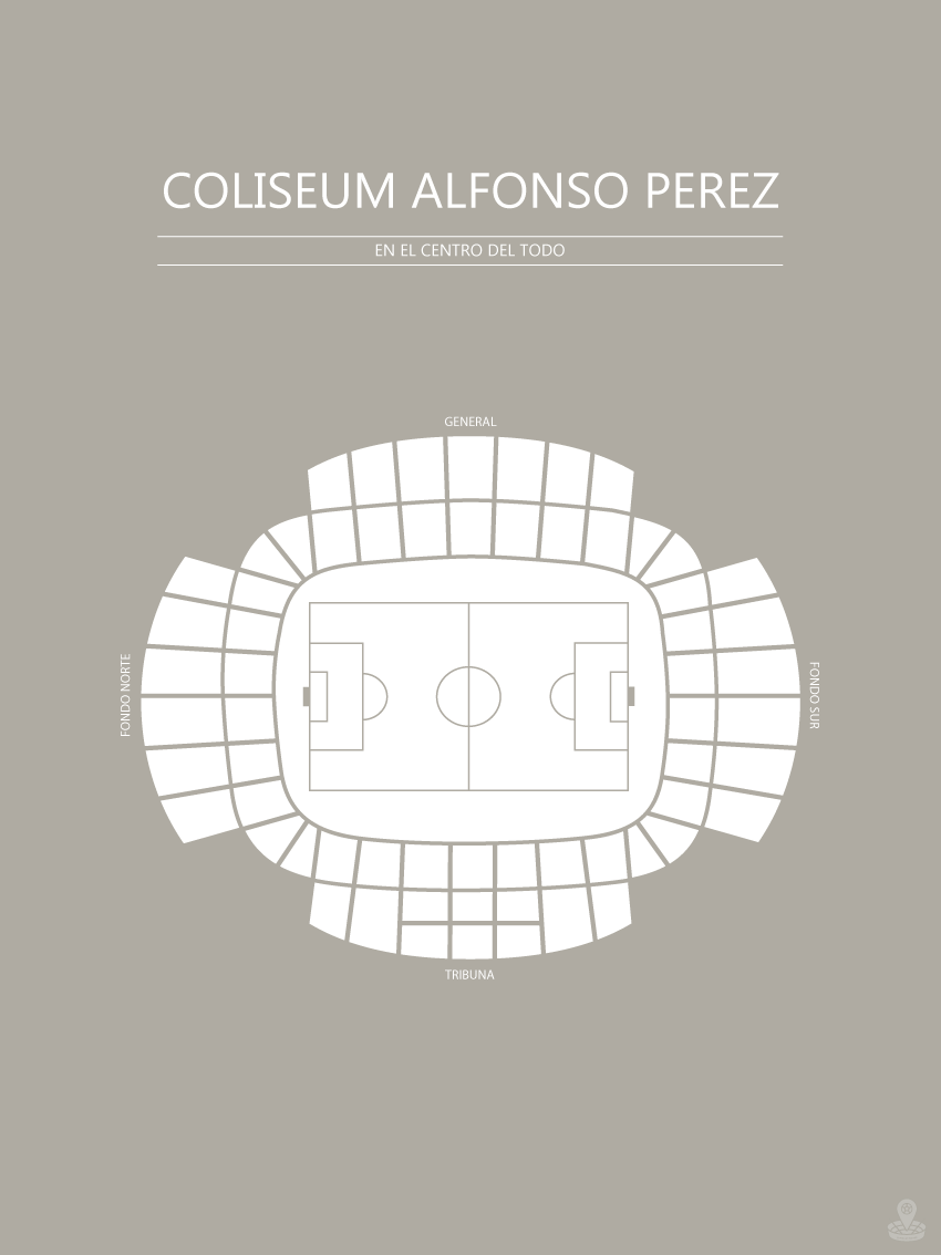 Fodbold plakat Getafe Coliseum Alfonso Perez Grå