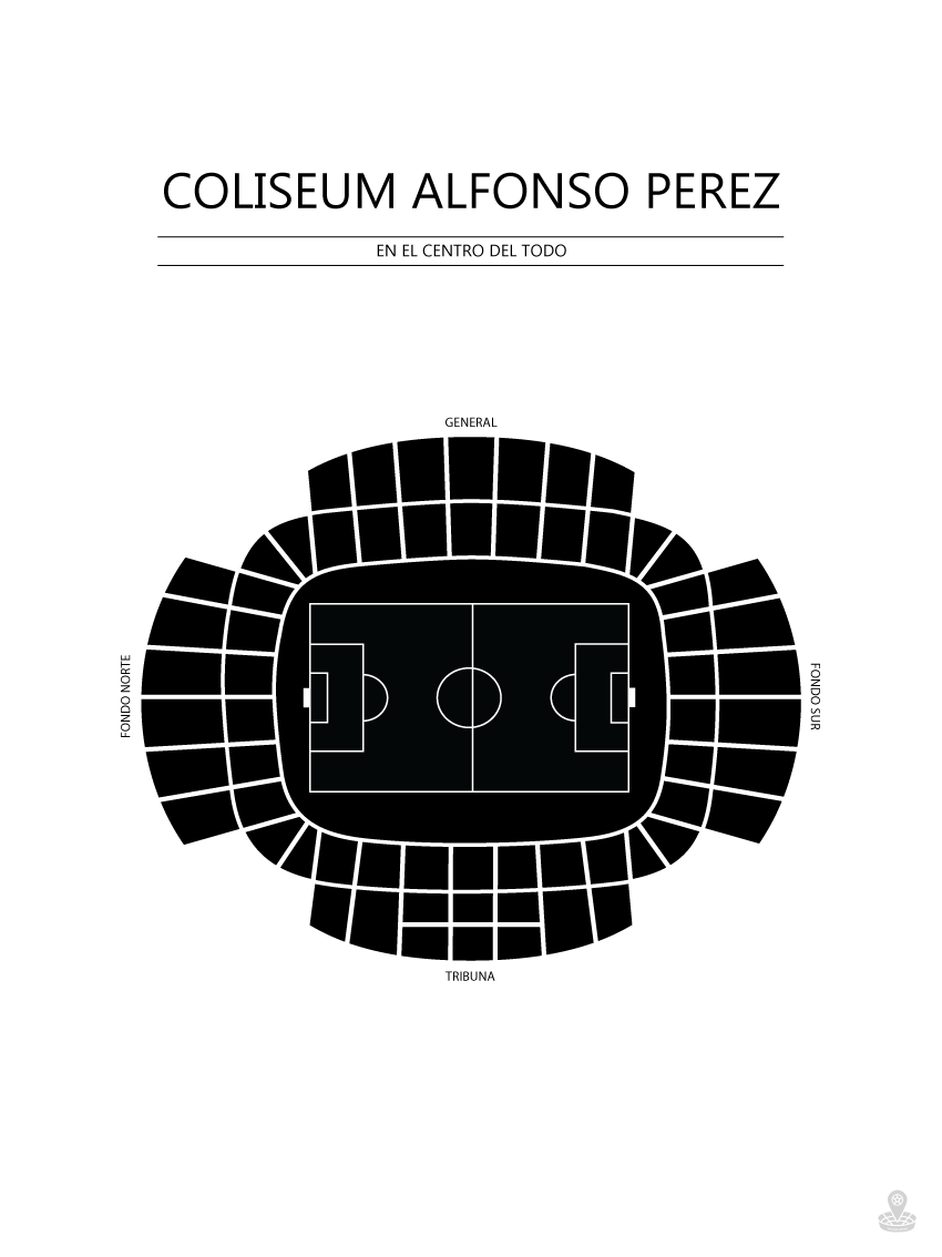 Fodbold plakat Getafe Coliseum Alfonso Perez Hvid
