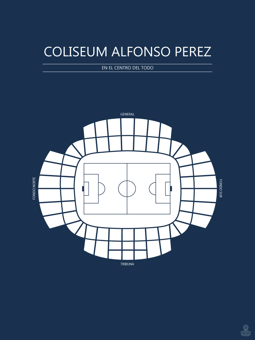 Fodbold plakat Getafe Coliseum Alfonso Perez Mørkeblå